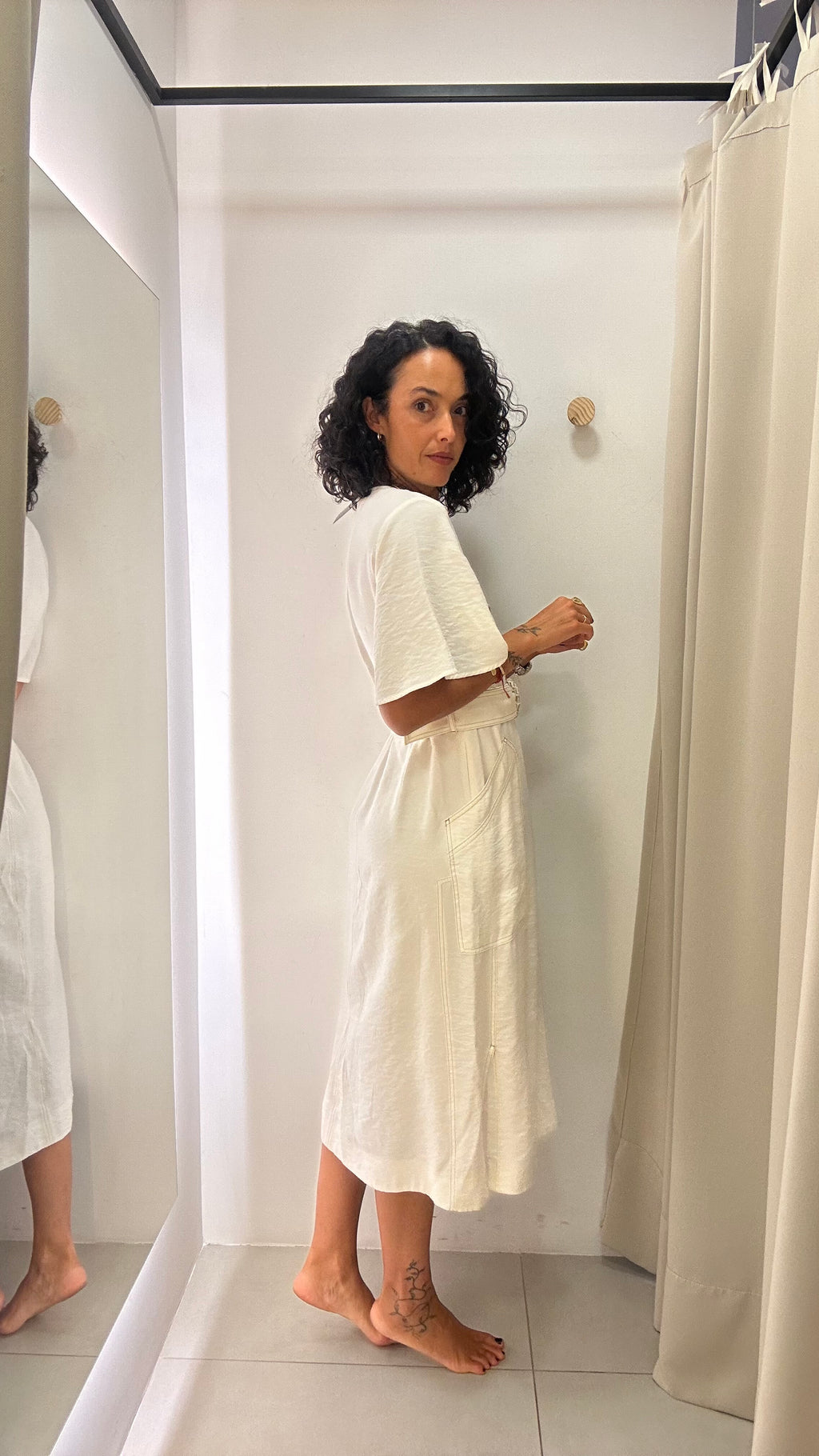 Vestido Branco Shoulder