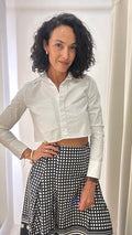 Camisa Cropped Branca Zara