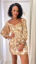 Vestido Estampado Manga Bufante