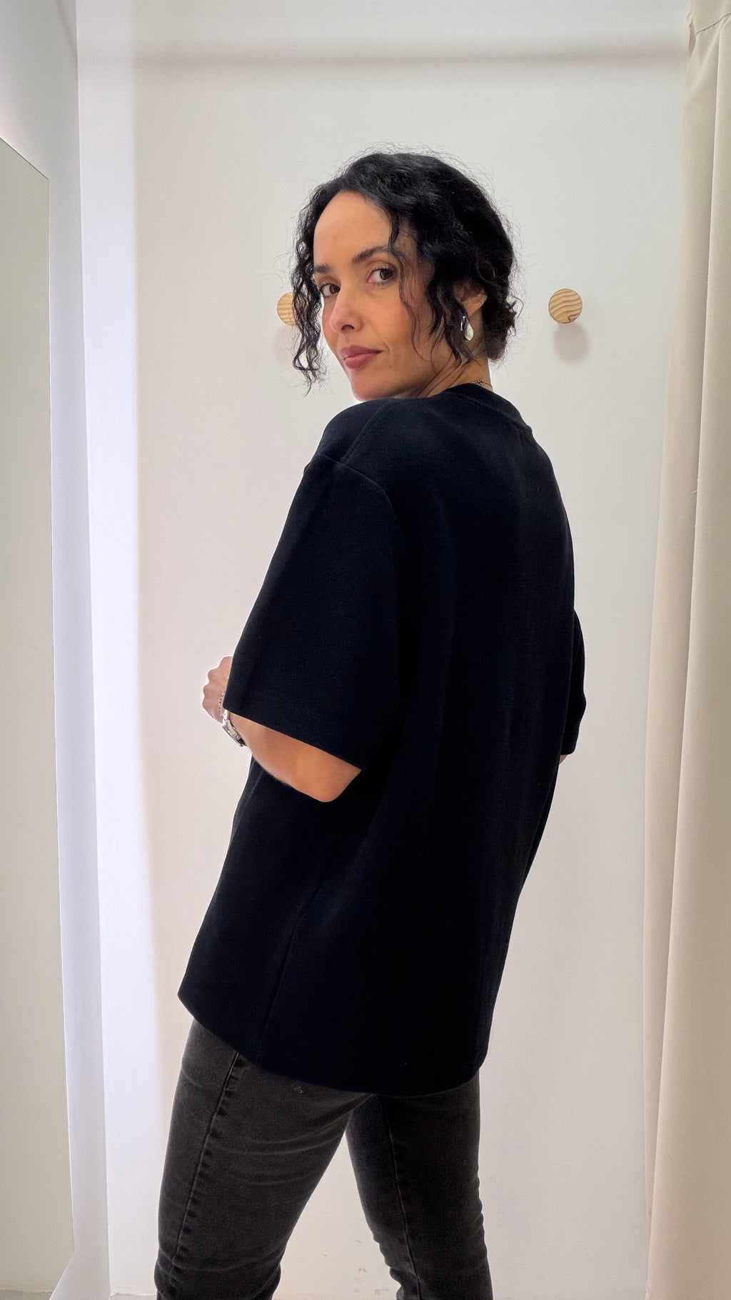 Camiseta ampla Preta Zara