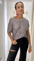 Blusa Paetê le lis blanc