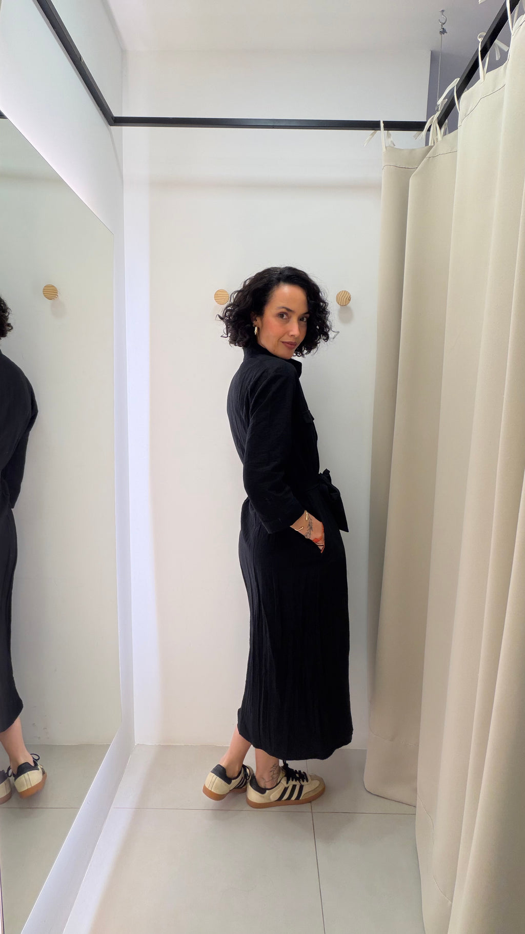 Chemise preto midi Zara