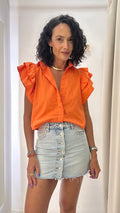 Saia Jeans com Botões Frontais Zara