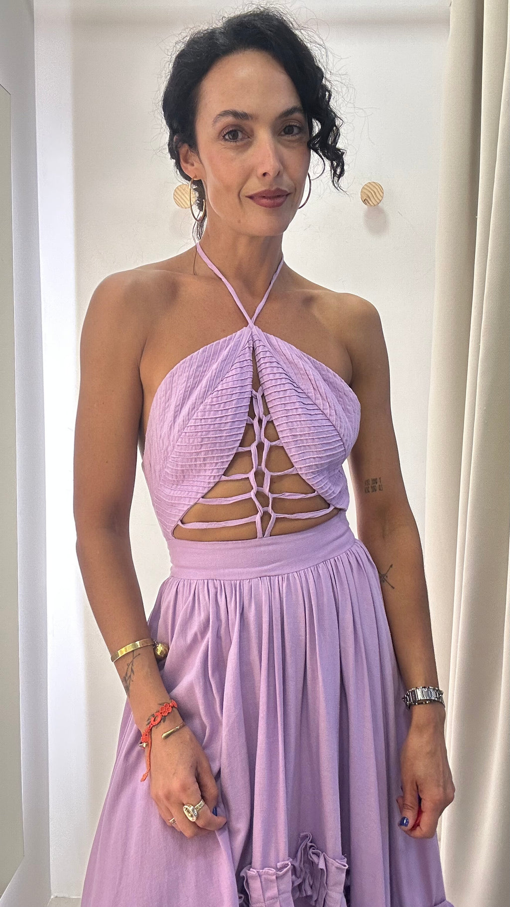 Vestido PatBo linho misto