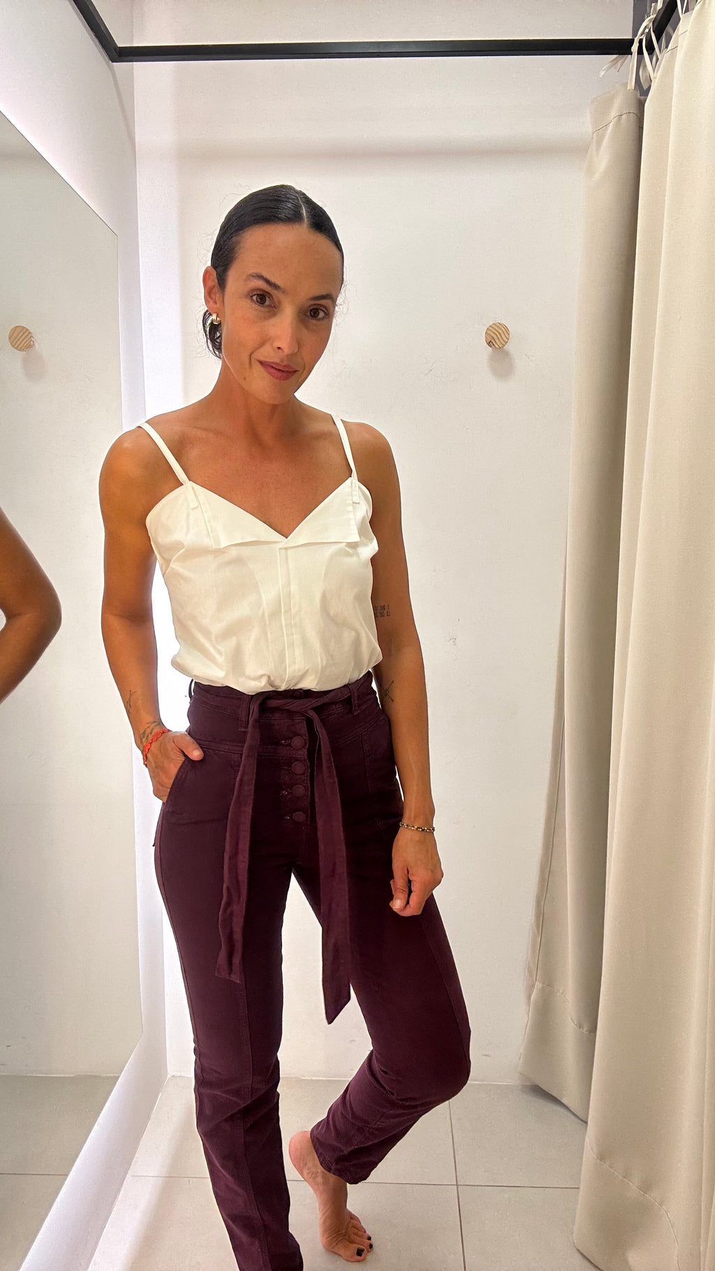 Calça Denim Bordô