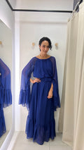 Vestido de Festa Azul Royal Longo
