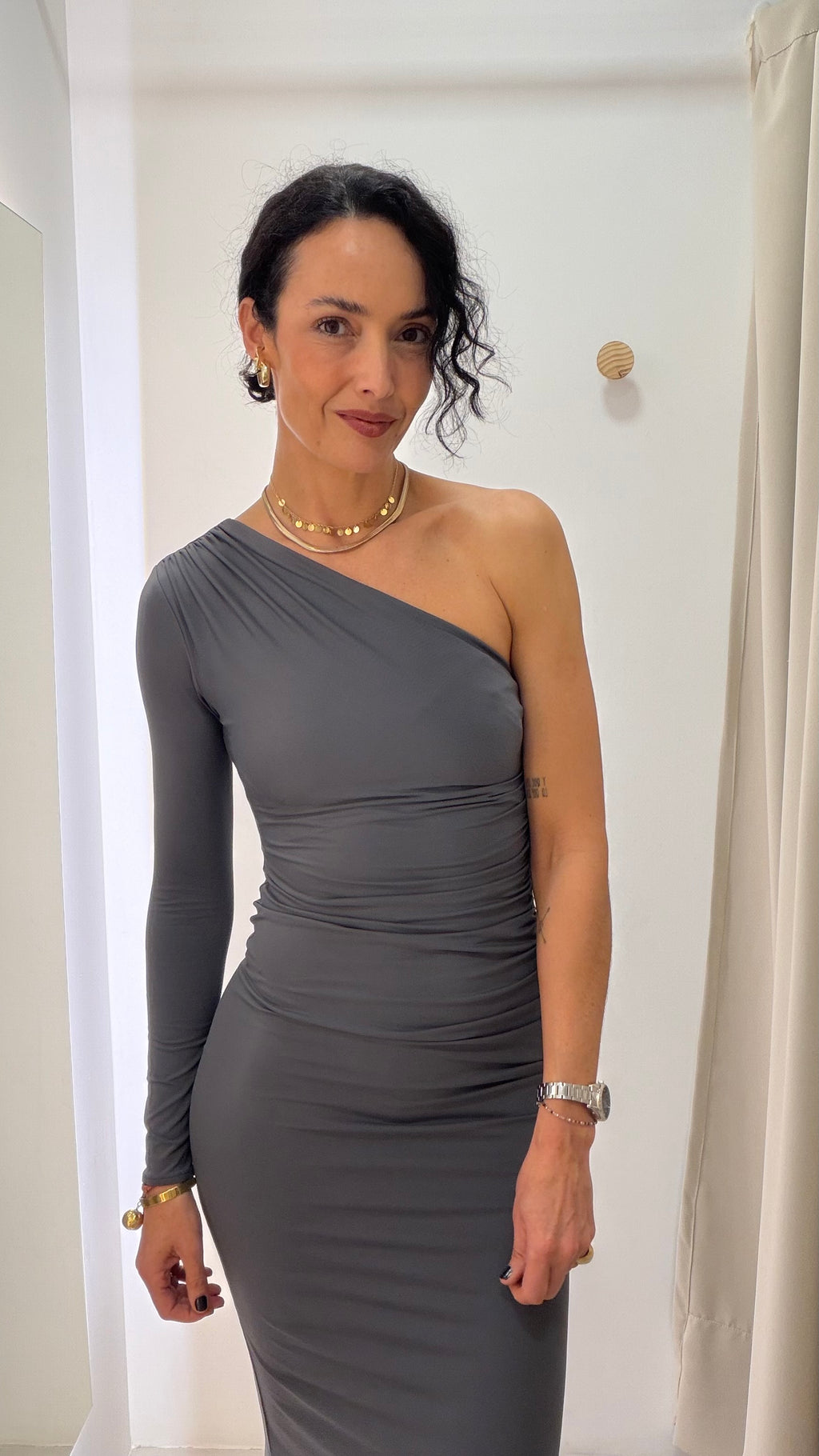 Vestido Longo Cinza Zara