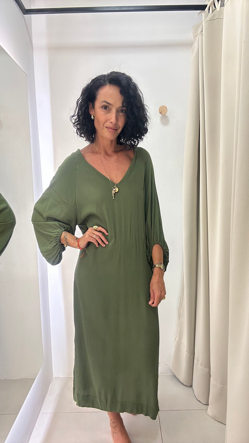 Vestido midi verde