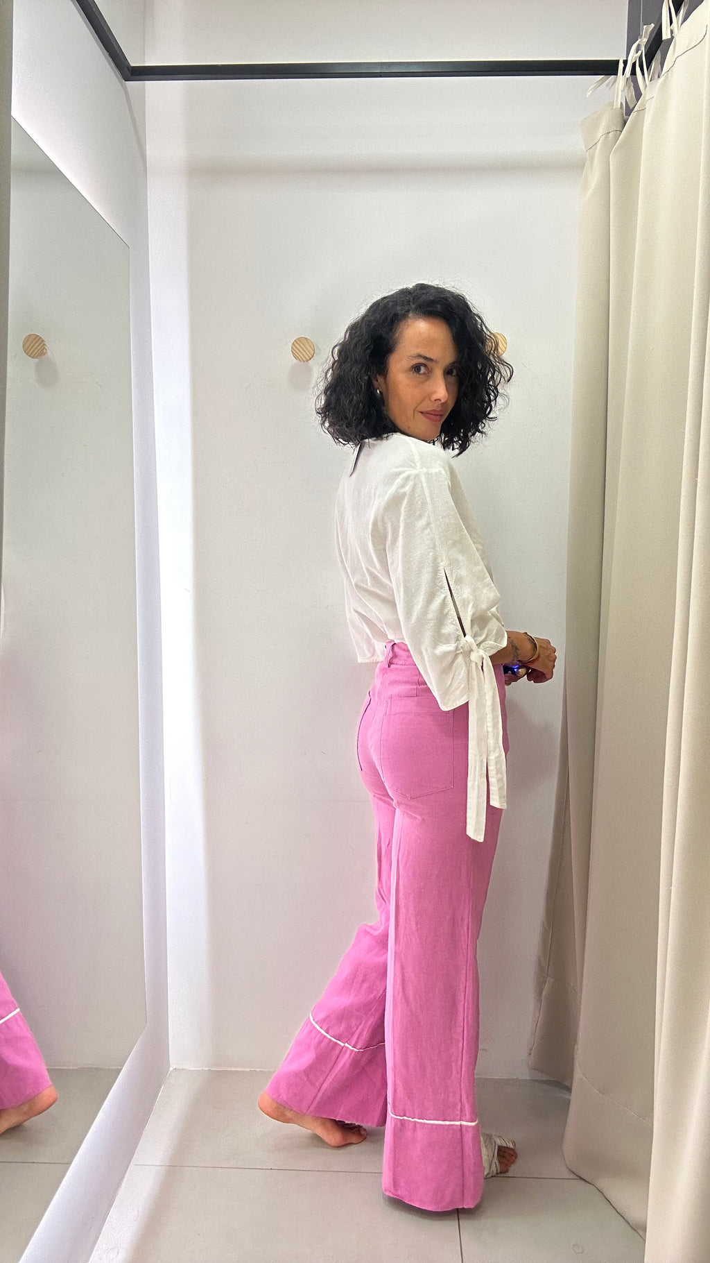 Calça Reta Rosa