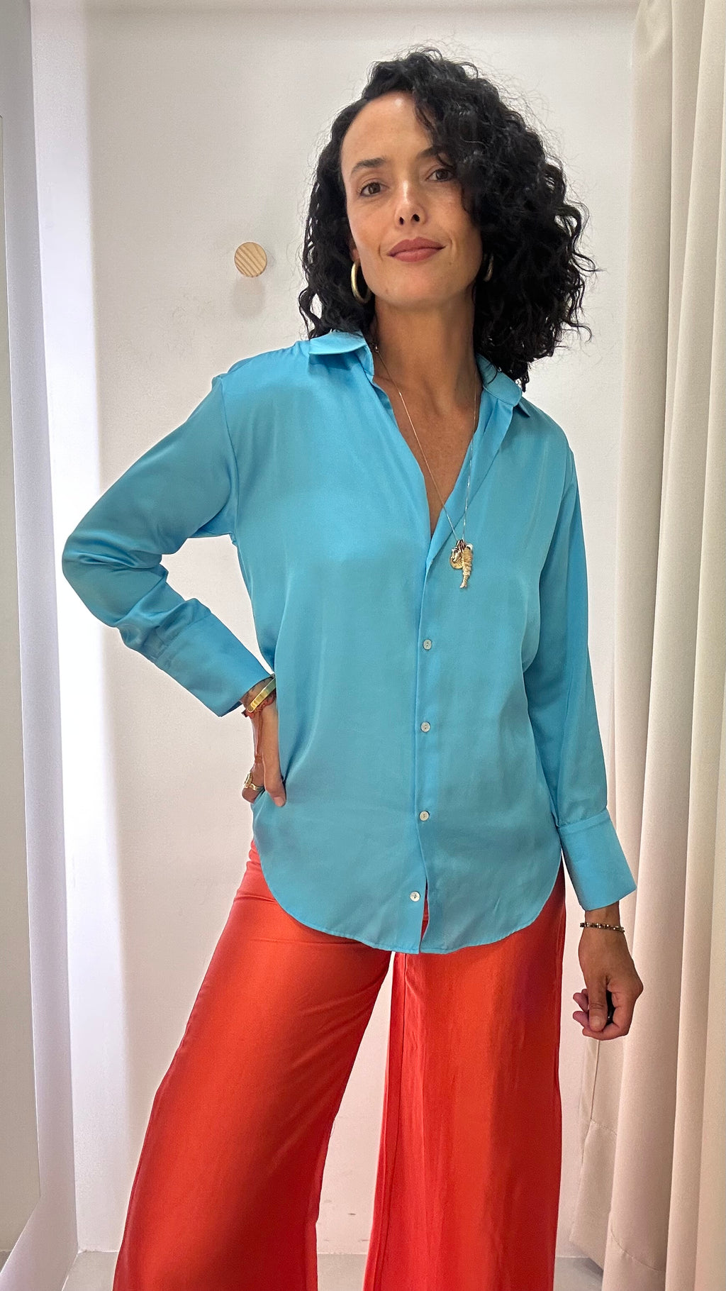 Camisa Azul Zara