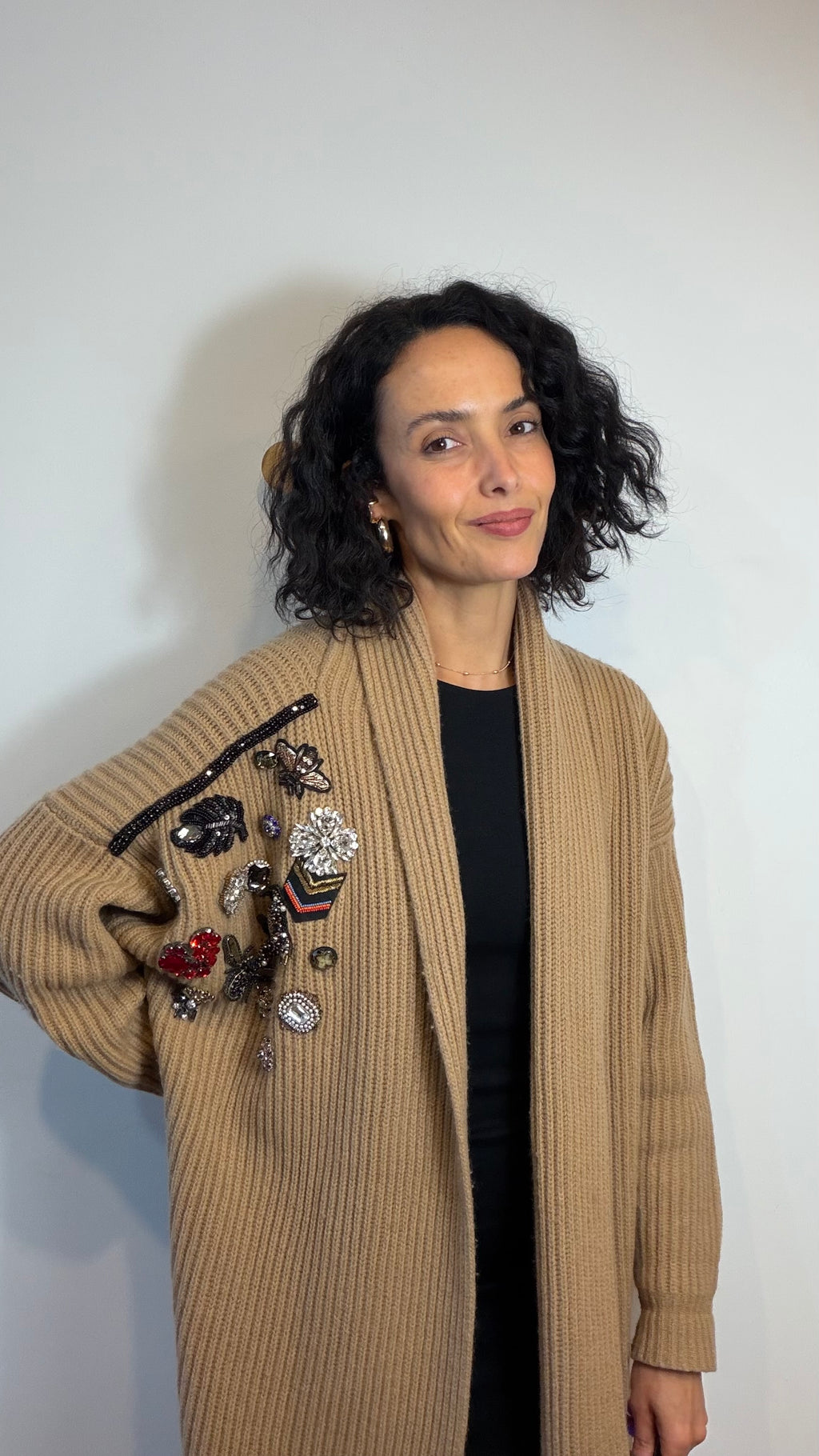 Cardigan com pedrarias Vivoar