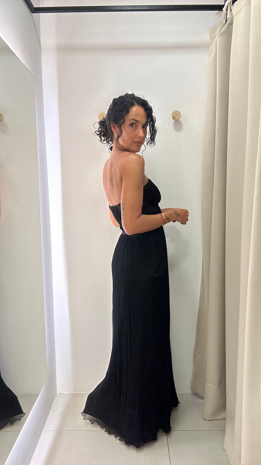 Vestido festa em seda Miele