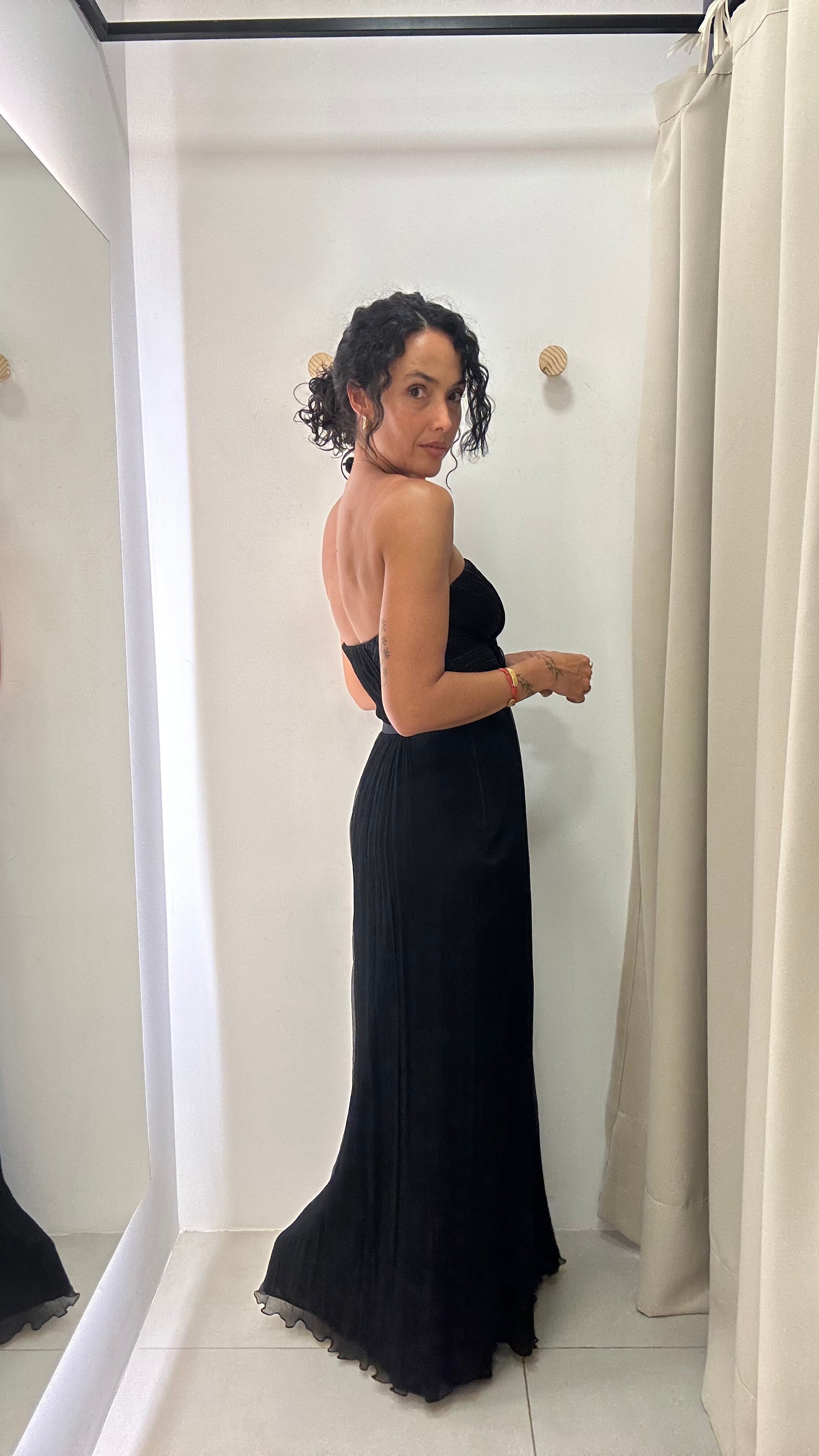 Vestido festa em seda Miele
