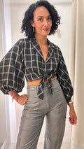 Camisa Cropped Xadrez