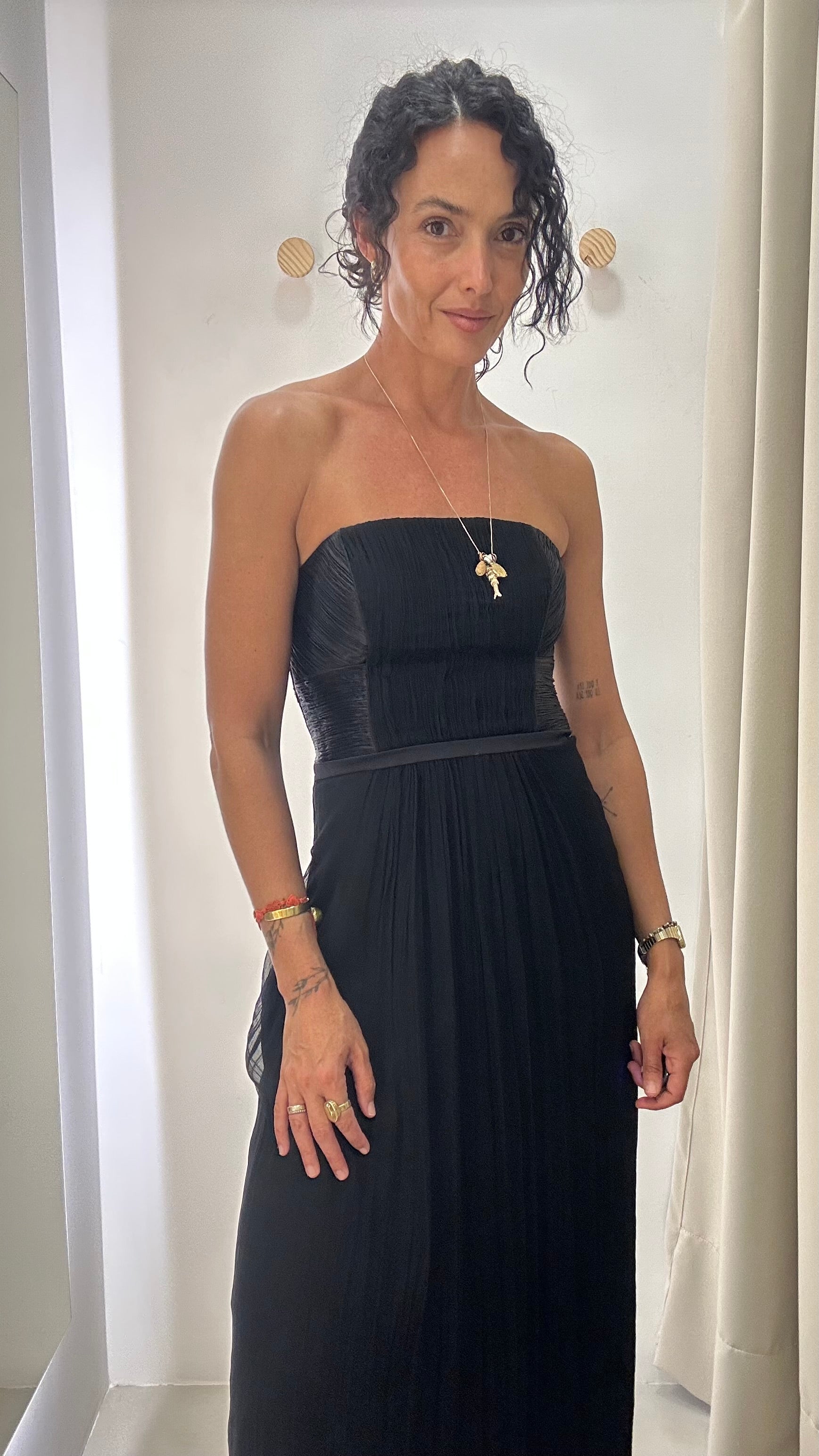 Vestido festa em seda Miele