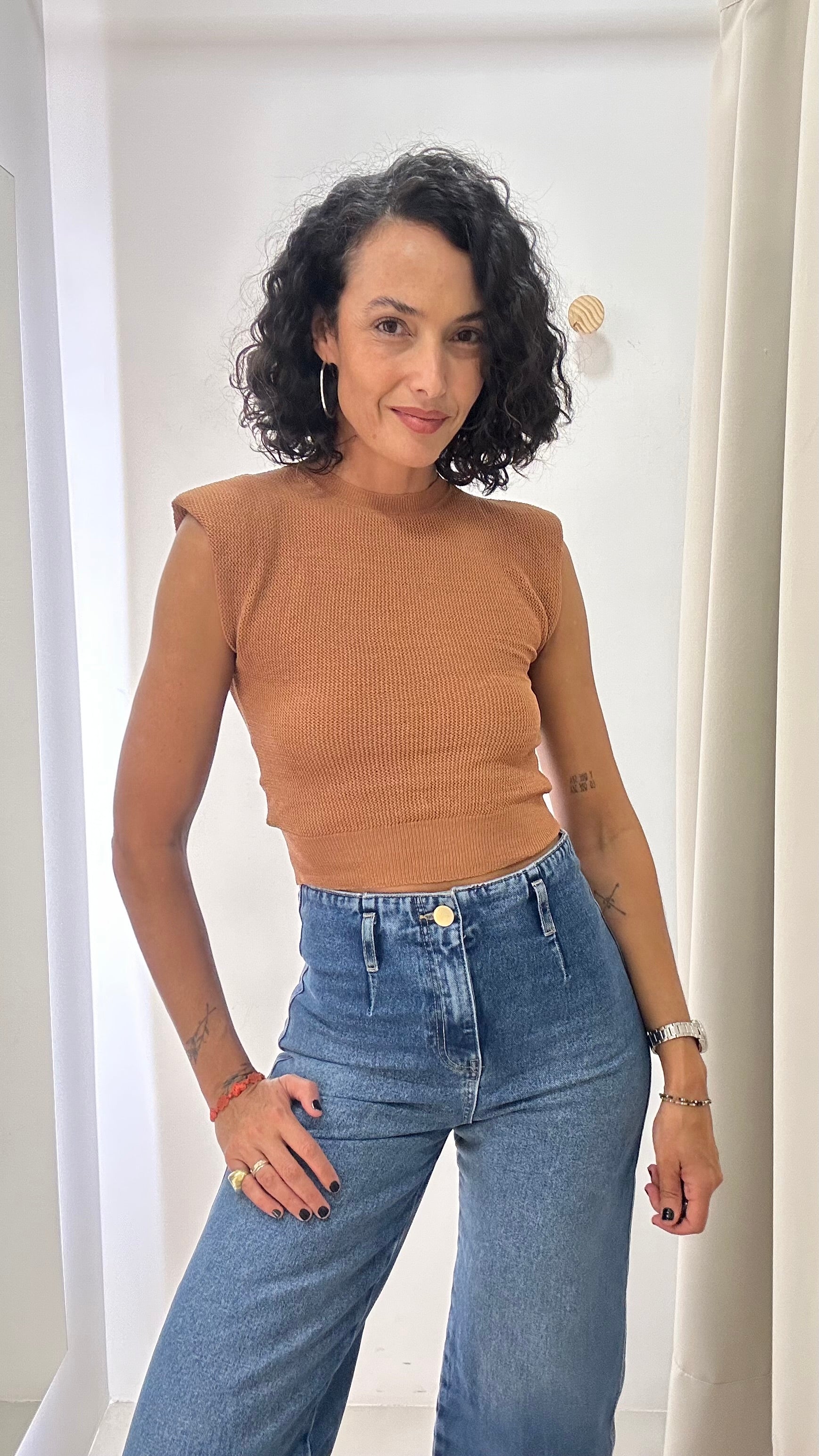 Blusa Tricot Shoulder