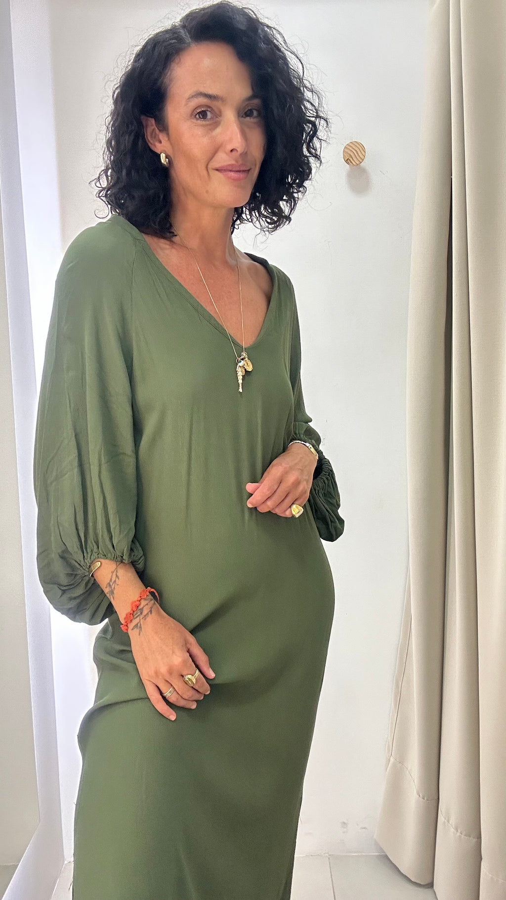 Vestido midi verde