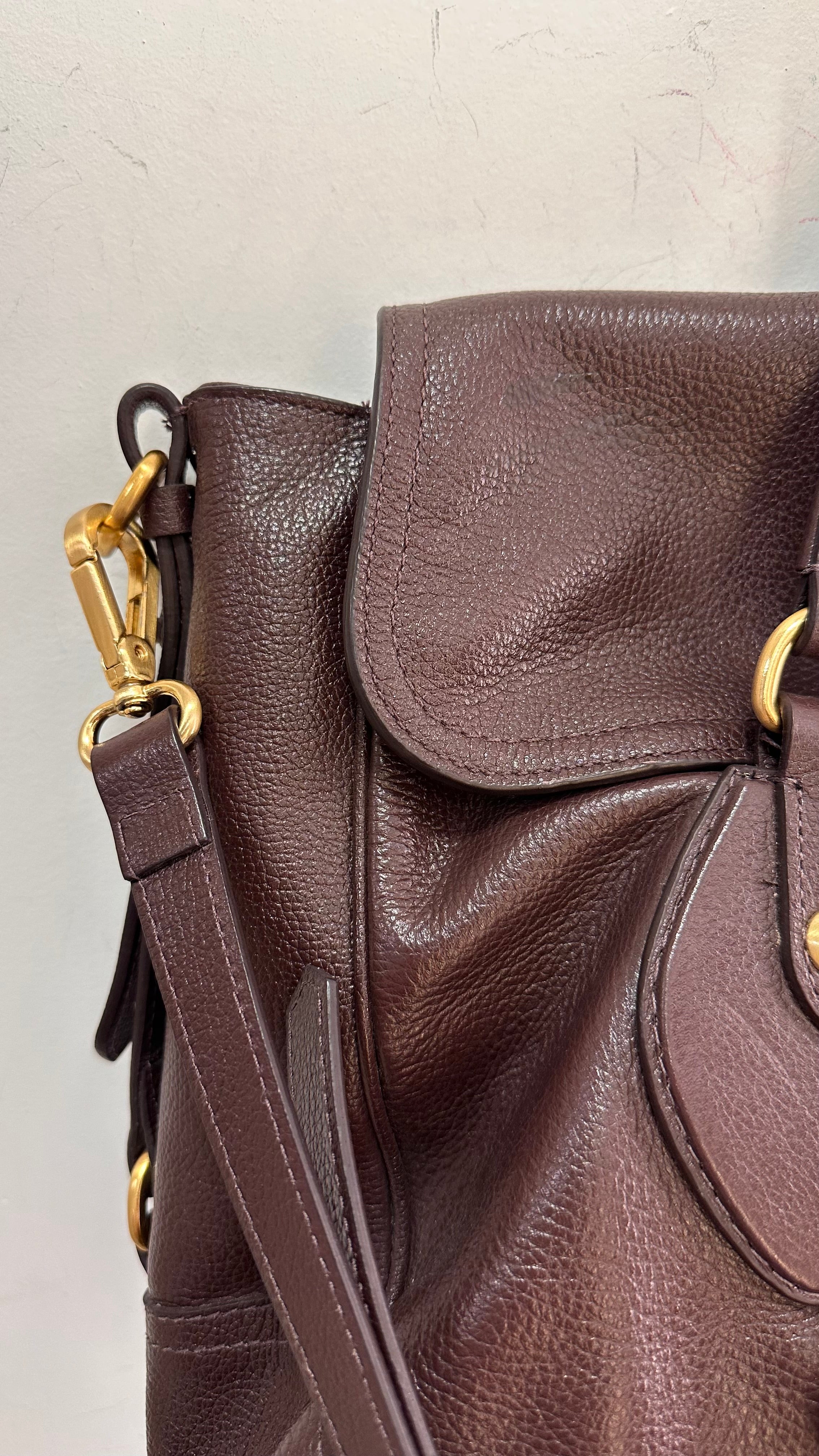 Bolsa couro vinho Arezzo