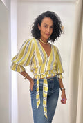 Blusa linho shoulder