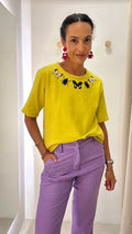 Blusa Bordada Amarela Animale