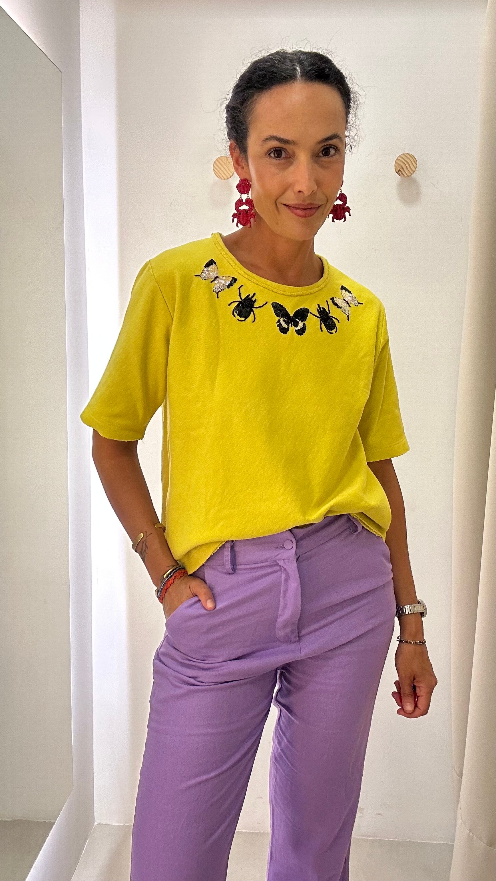 Blusa Bordada Amarela Animale