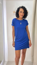 Vestido Curto Azul com Anágua