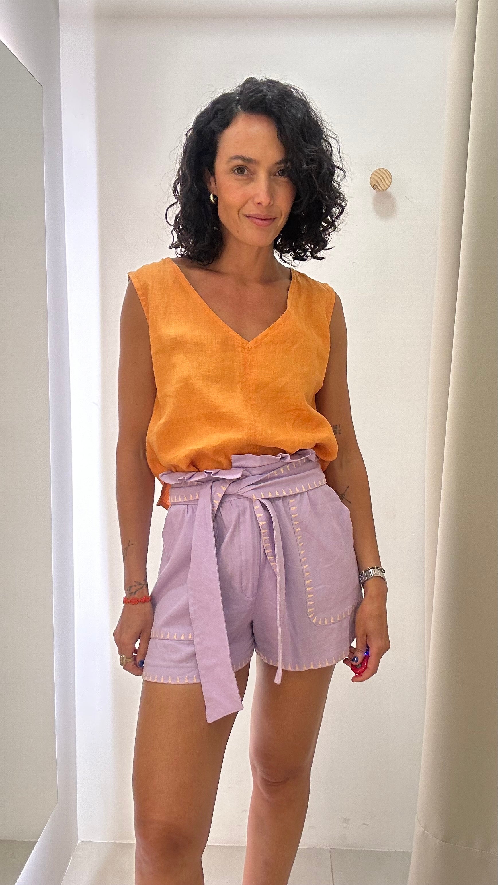 Short Lilás Maria Filó