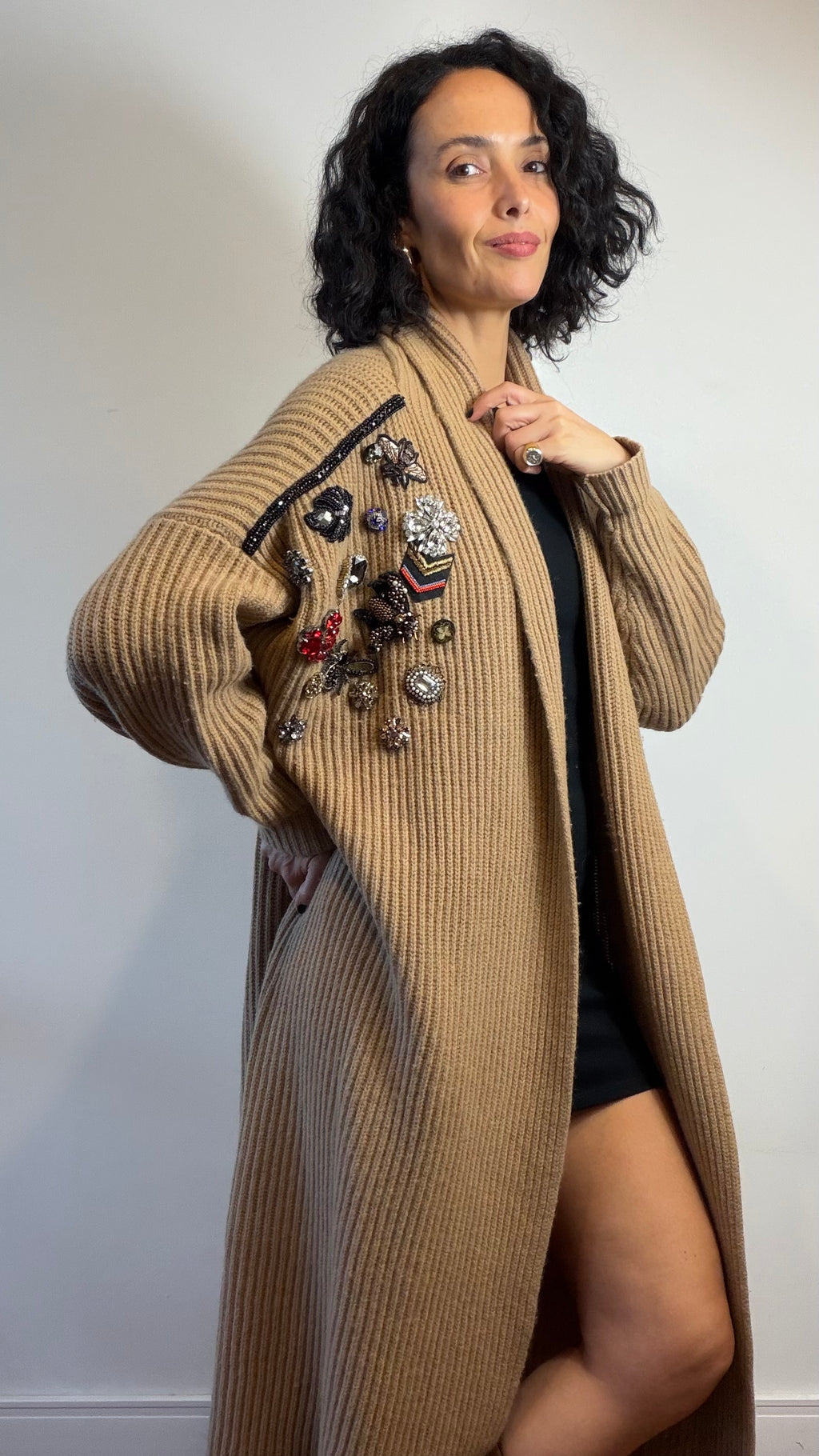 Cardigan com pedrarias Vivoar