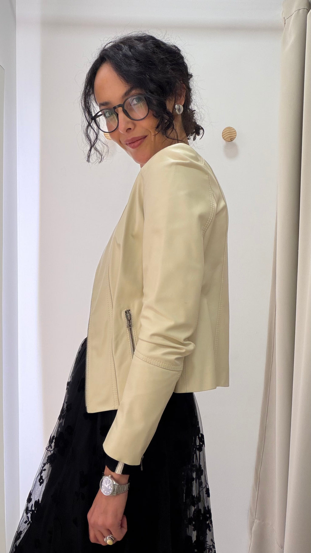 Jaqueta de Couro Off White