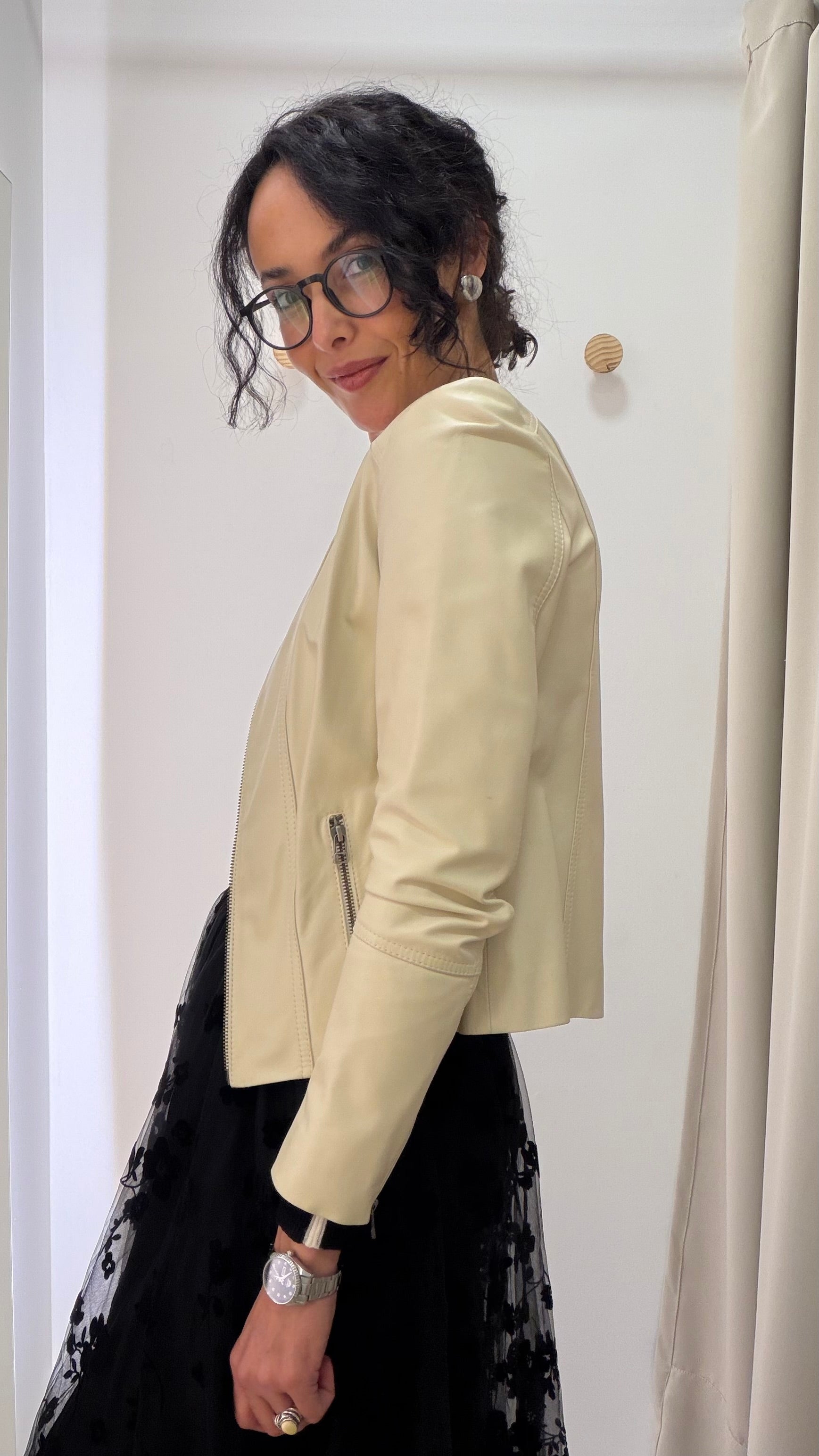 Jaqueta de Couro Off White