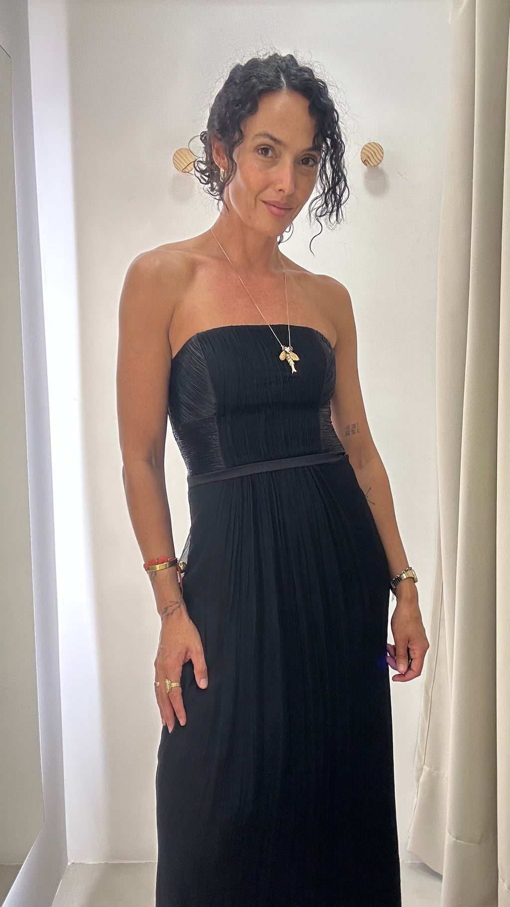 Vestido festa em seda Miele
