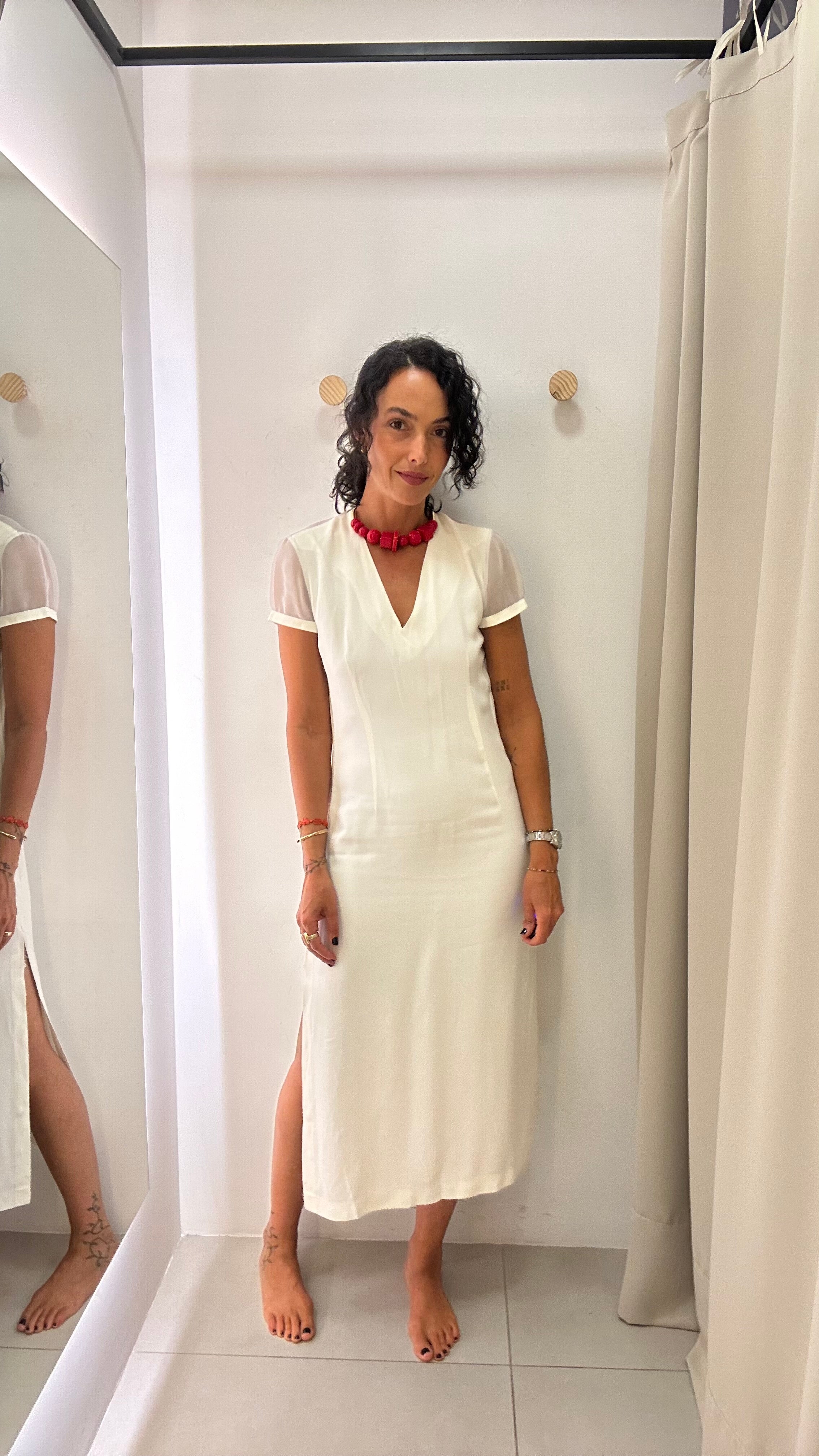 Vestido Branco Decote V