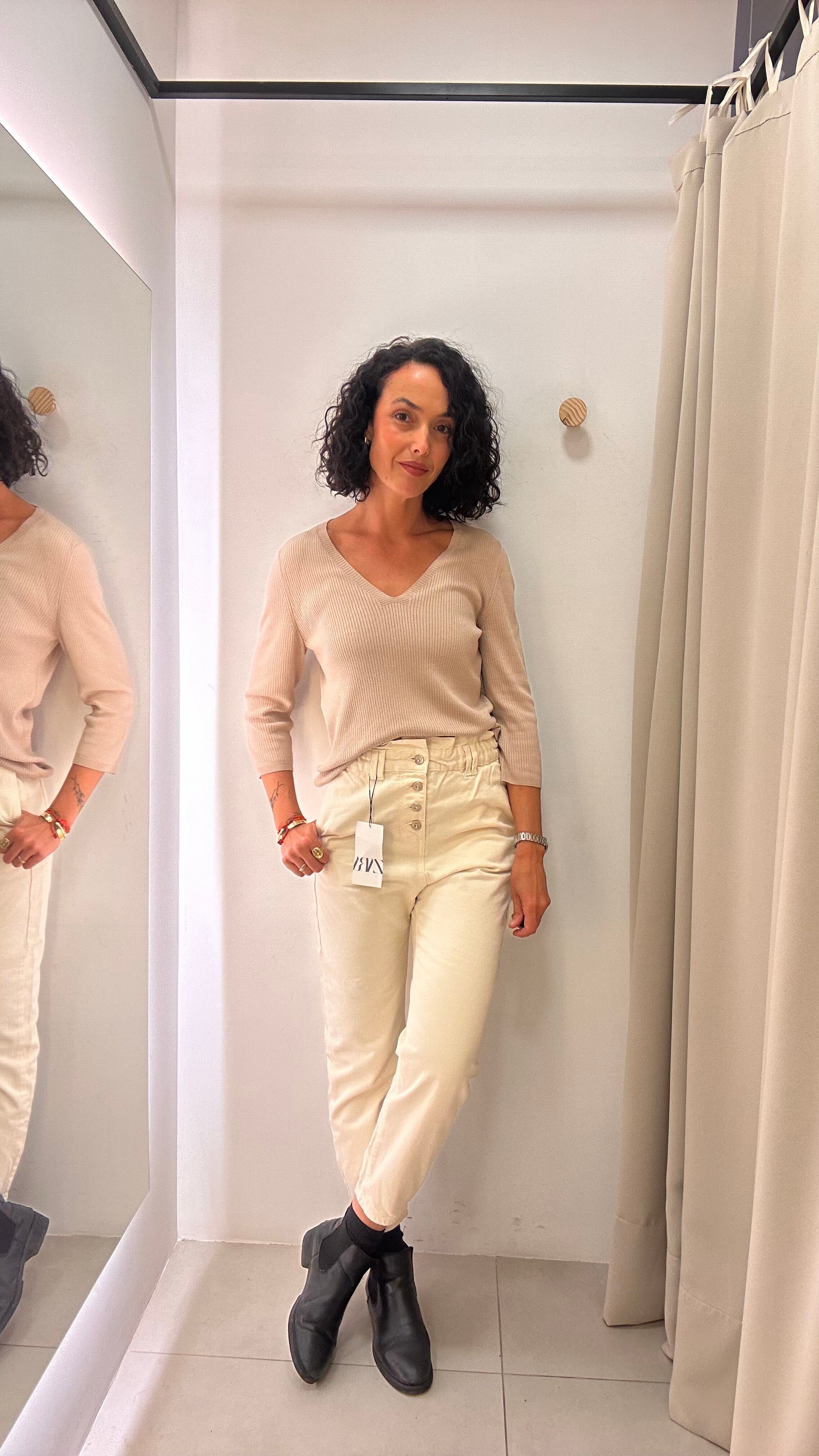 Calça Jeans Off White Zara