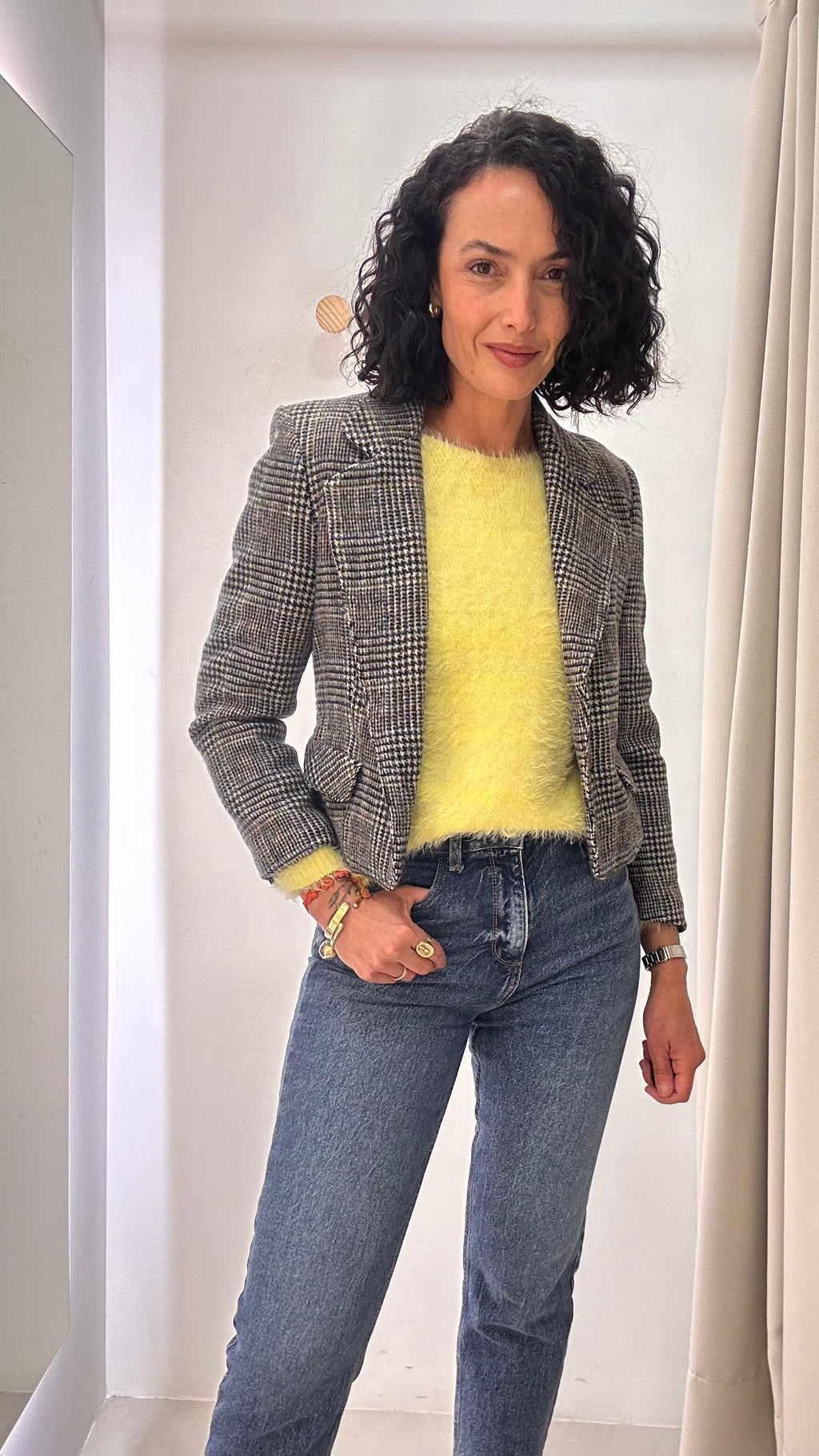 Blazer Cropped Xadrez