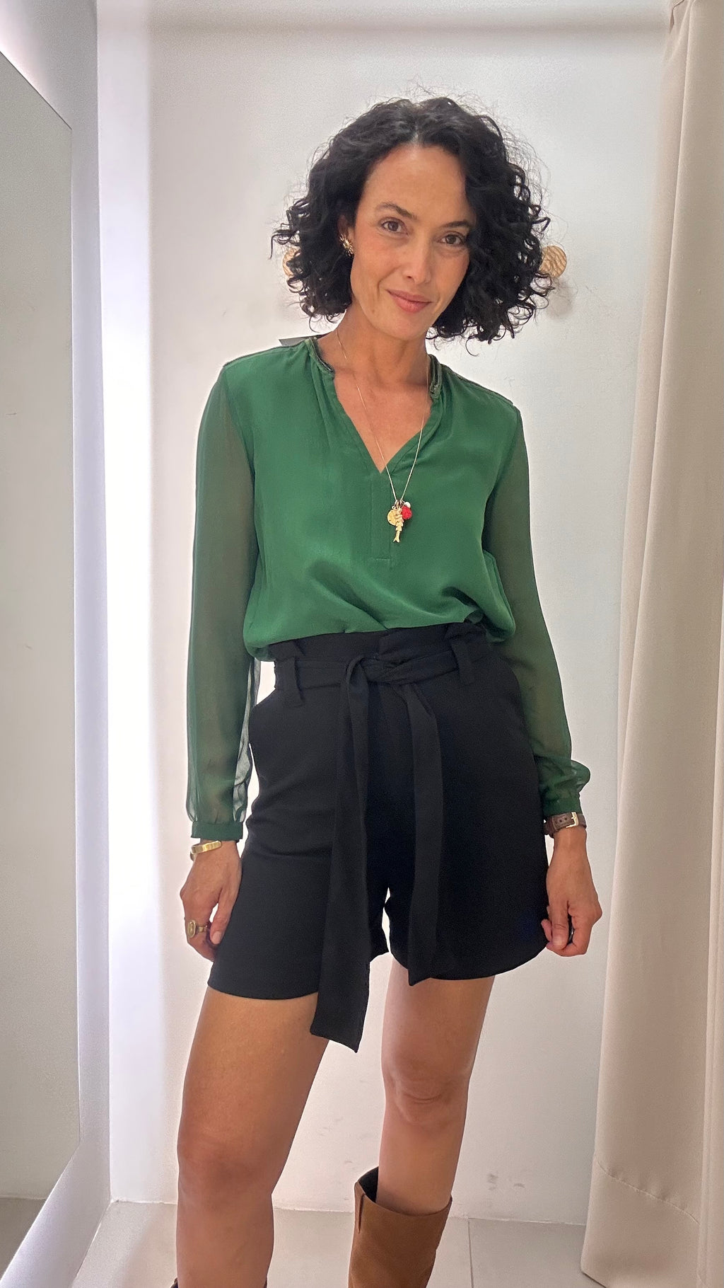 Short Preto Alfaiataria Zara