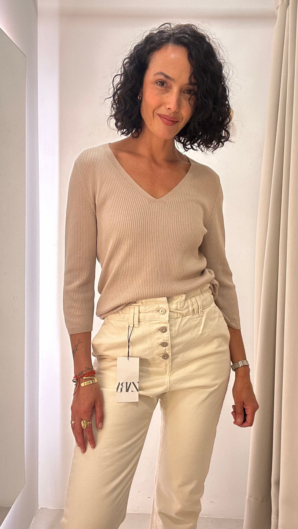 Calça Jeans Off White Zara