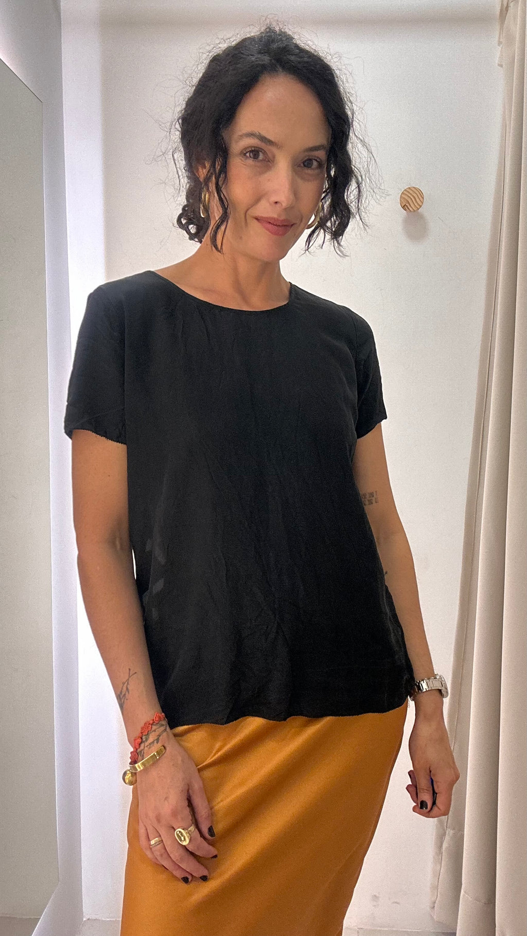 Blusa seda Preta BO.BÔ