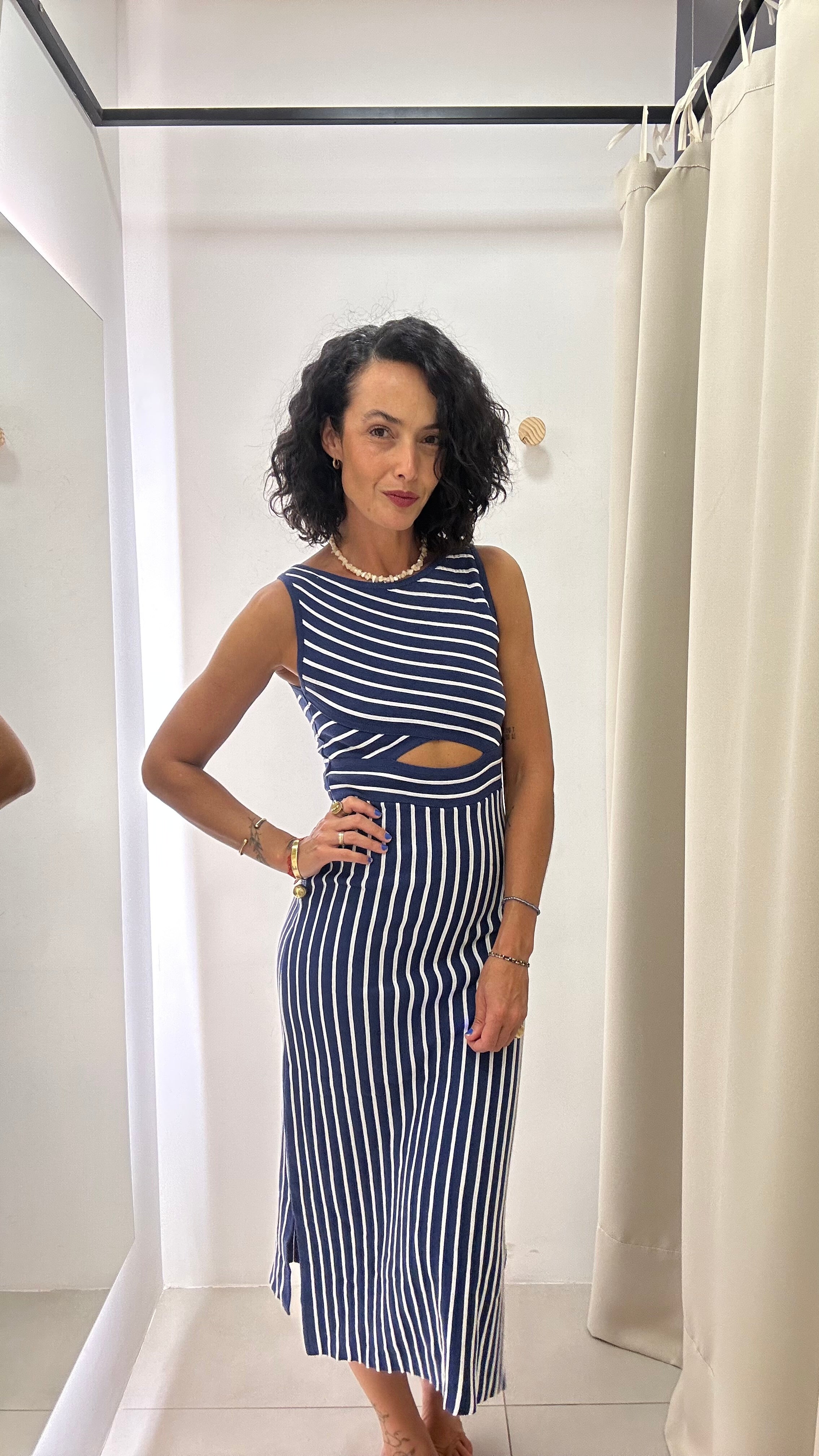 Vestido Listrado Maria Filó