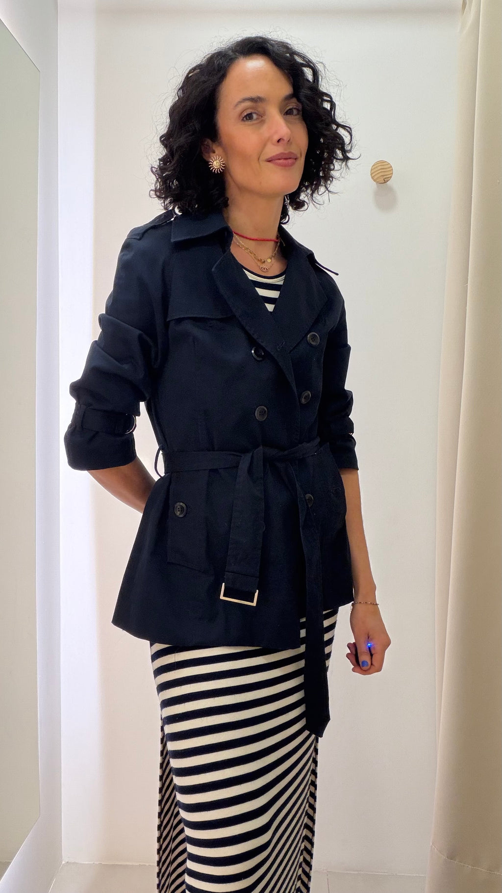 Trench Coat Azul Marinho Cori