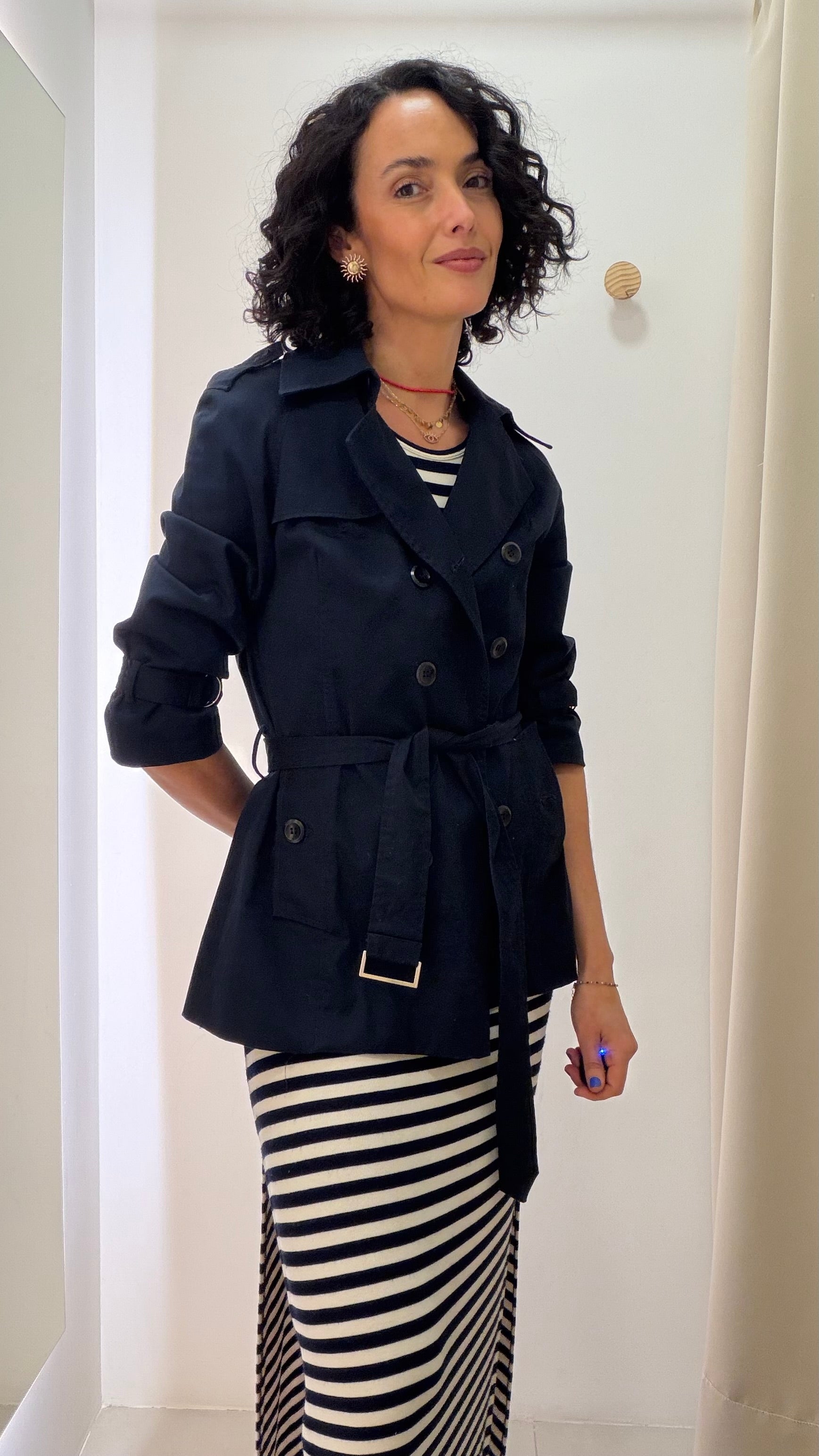 Trench Coat Azul Marinho Cori