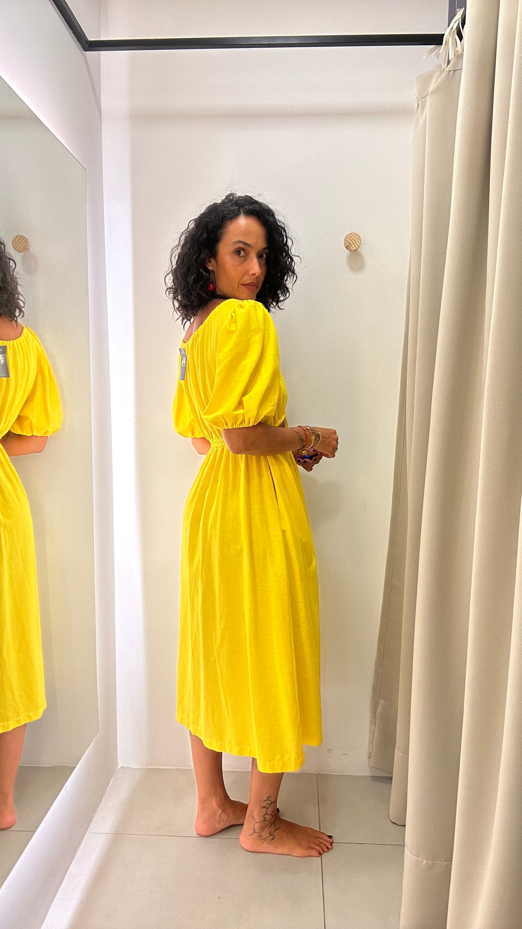 Vestido Evasê Amarelo