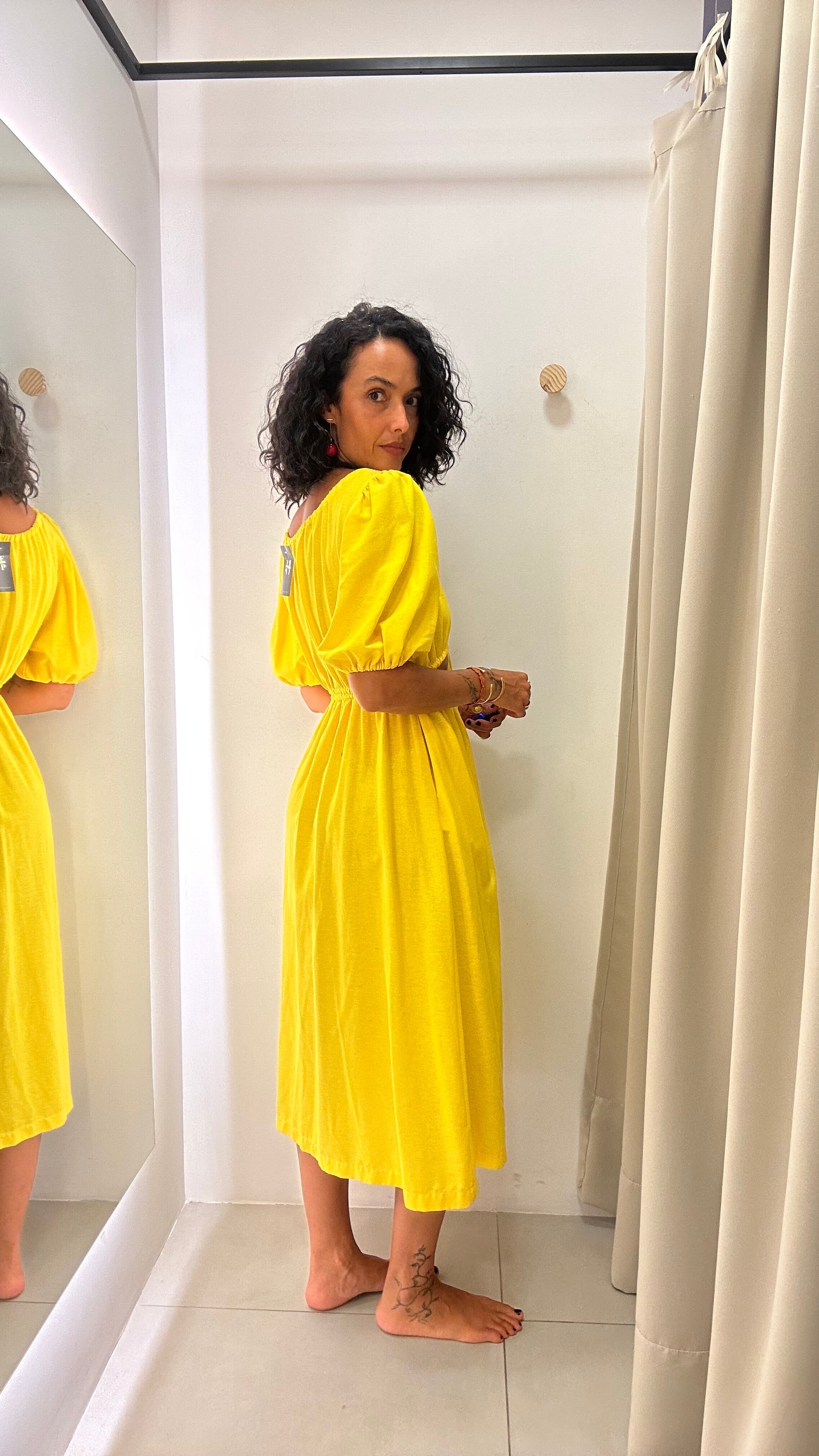 Vestido Evasê Amarelo