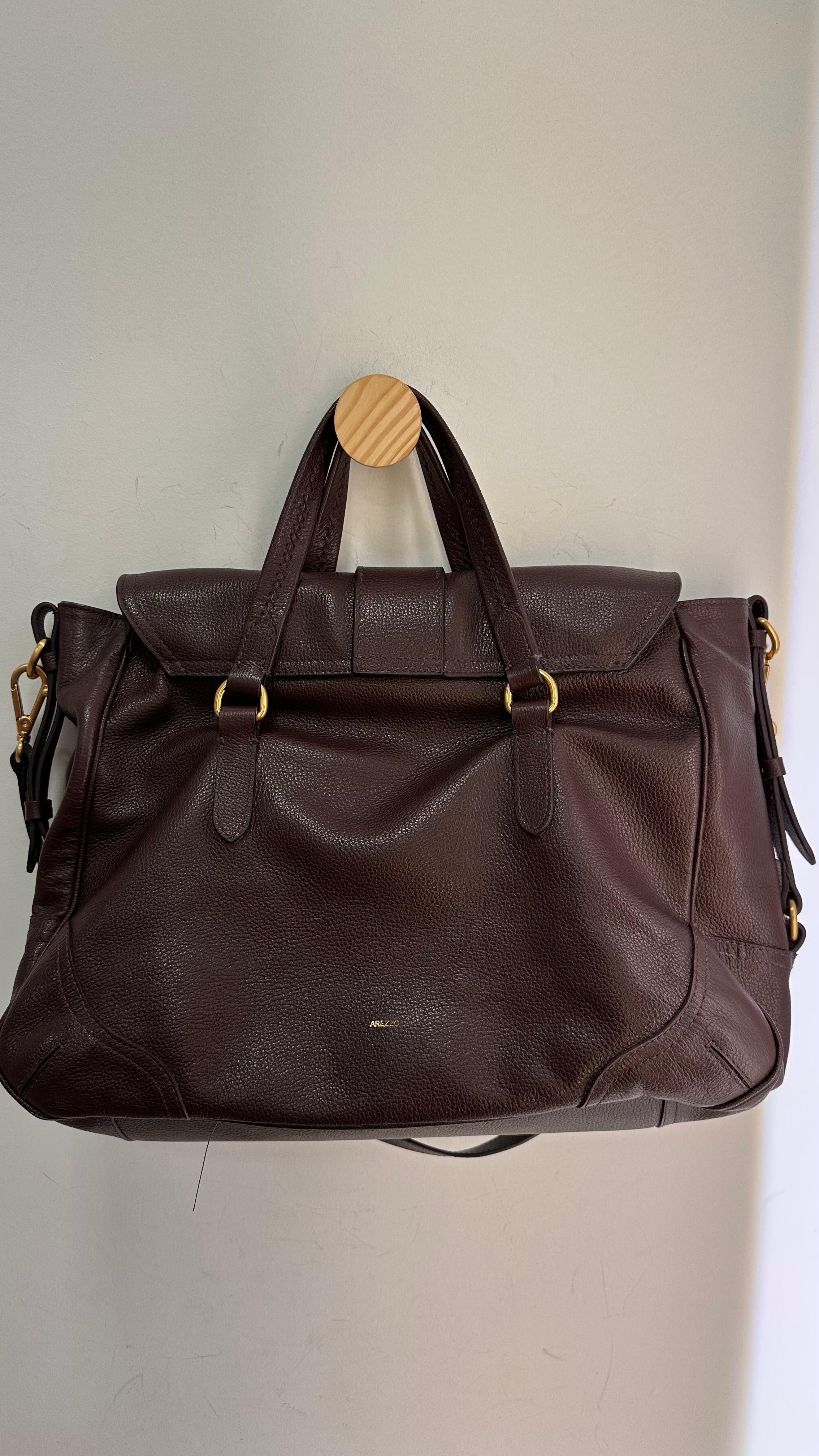 Bolsa couro vinho Arezzo