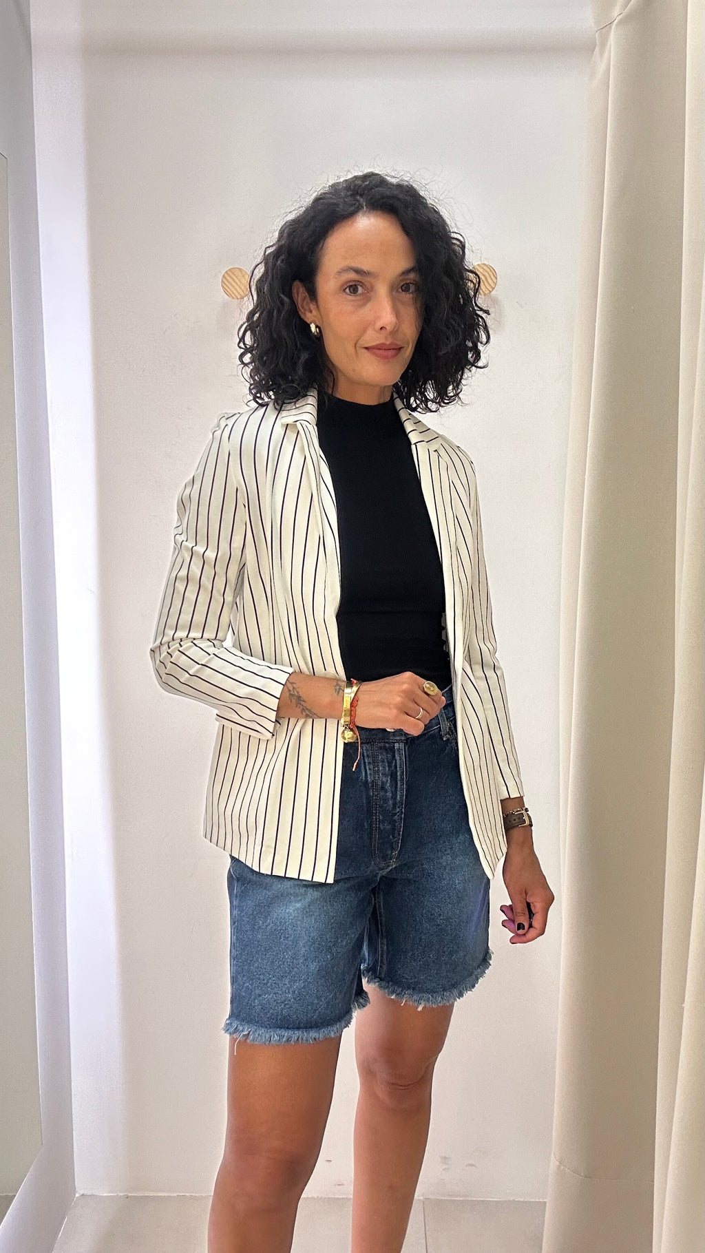 Blazer Listrado Shoulder