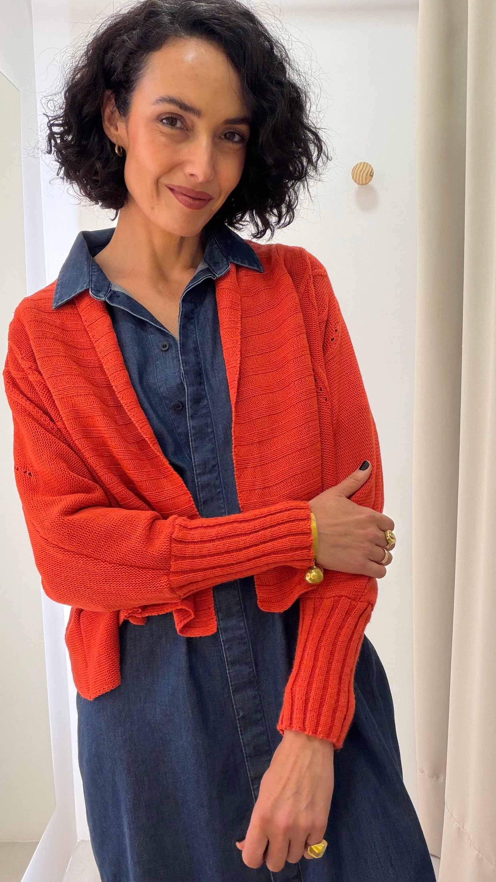 Cardigan terracota Espaço fashion