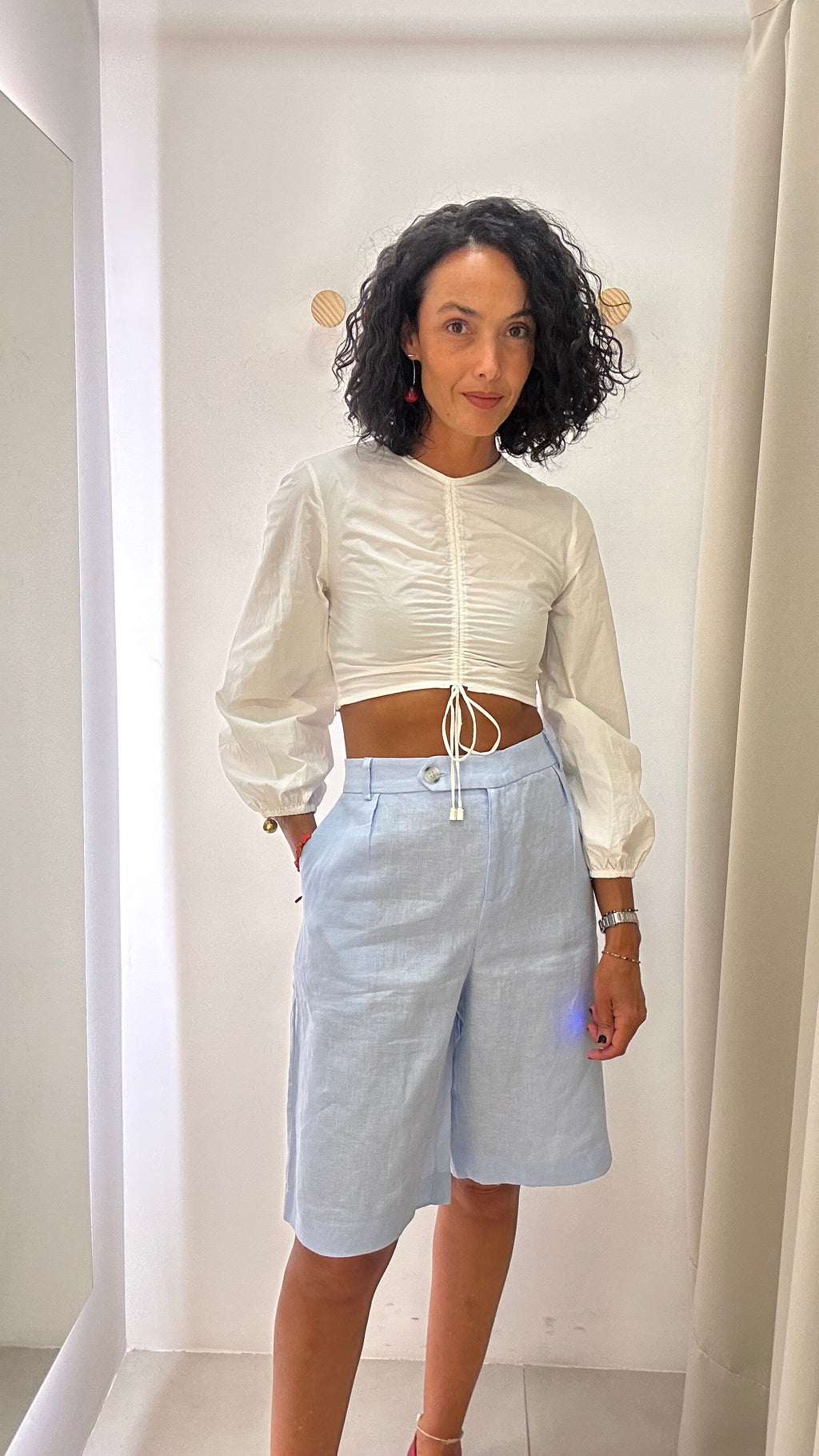 Short Azul de Linho Anahí