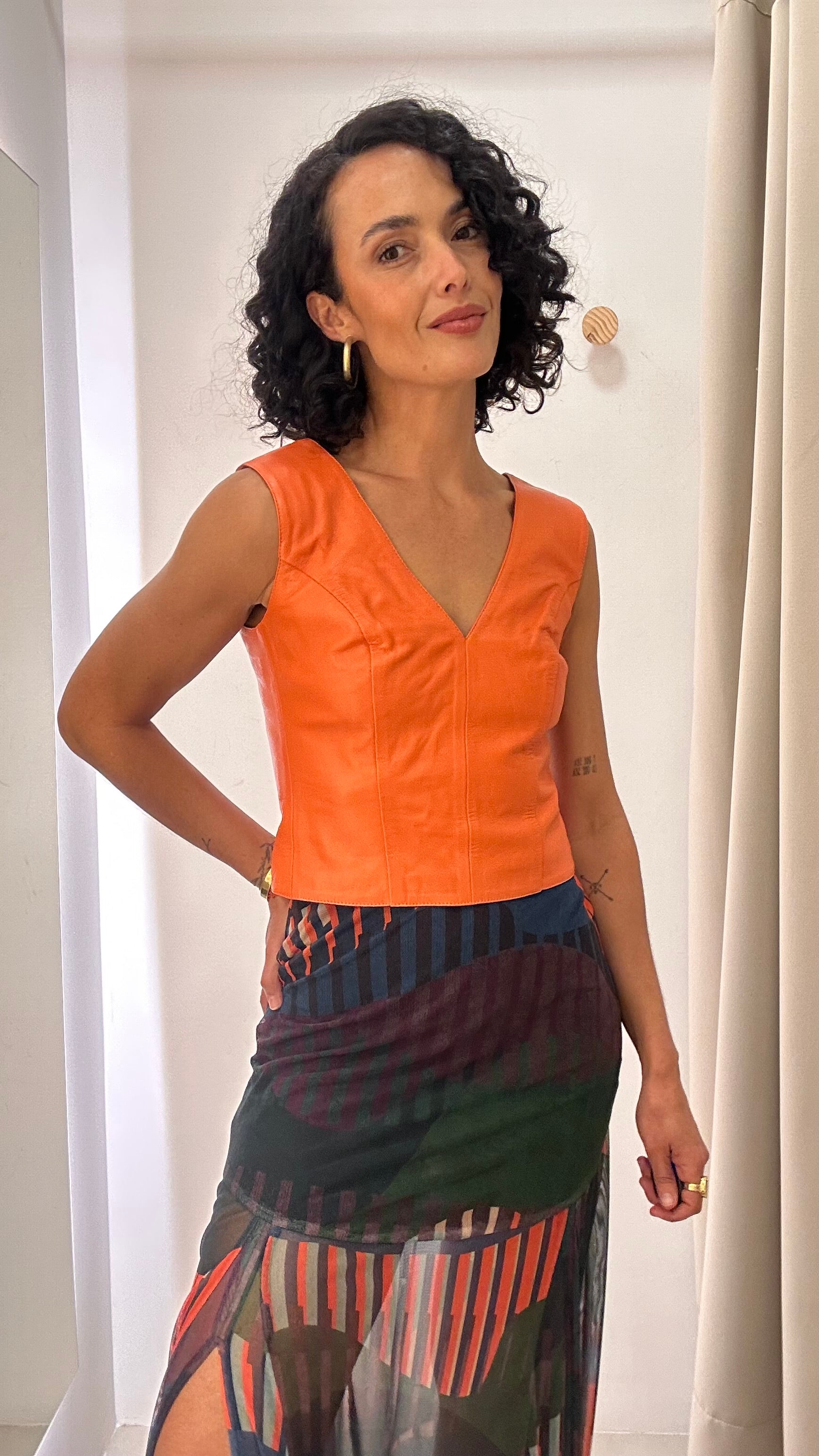 Blusa Couro Tannerie