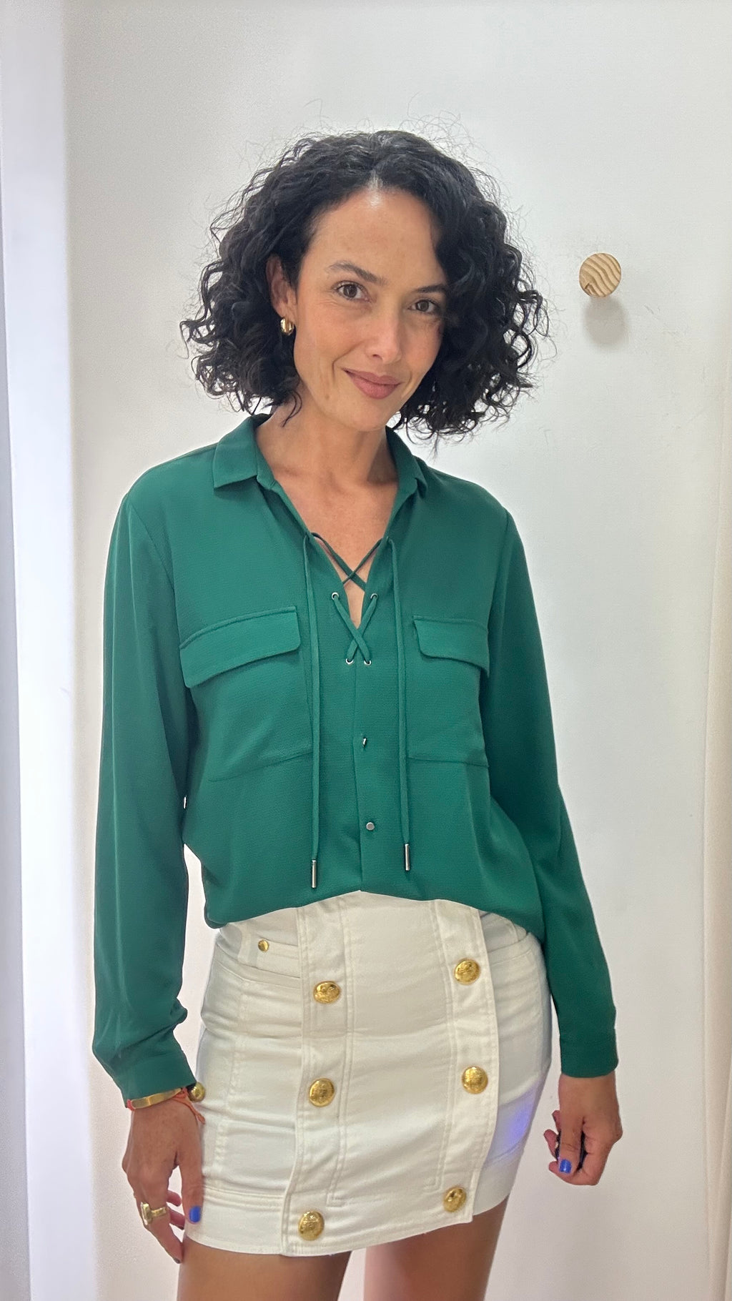 Blusa Verde Shoulder