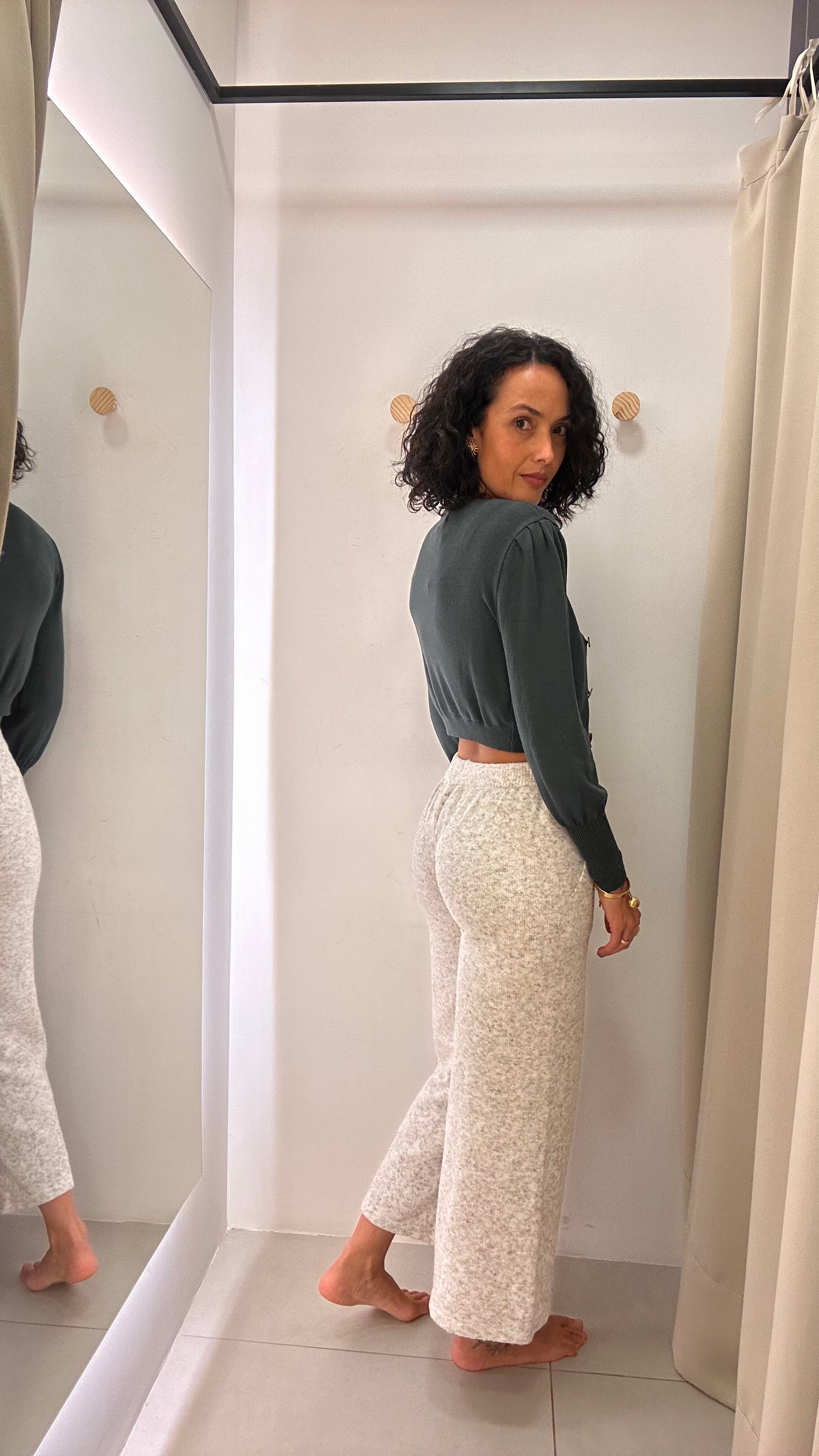 Calça tricot Cinza