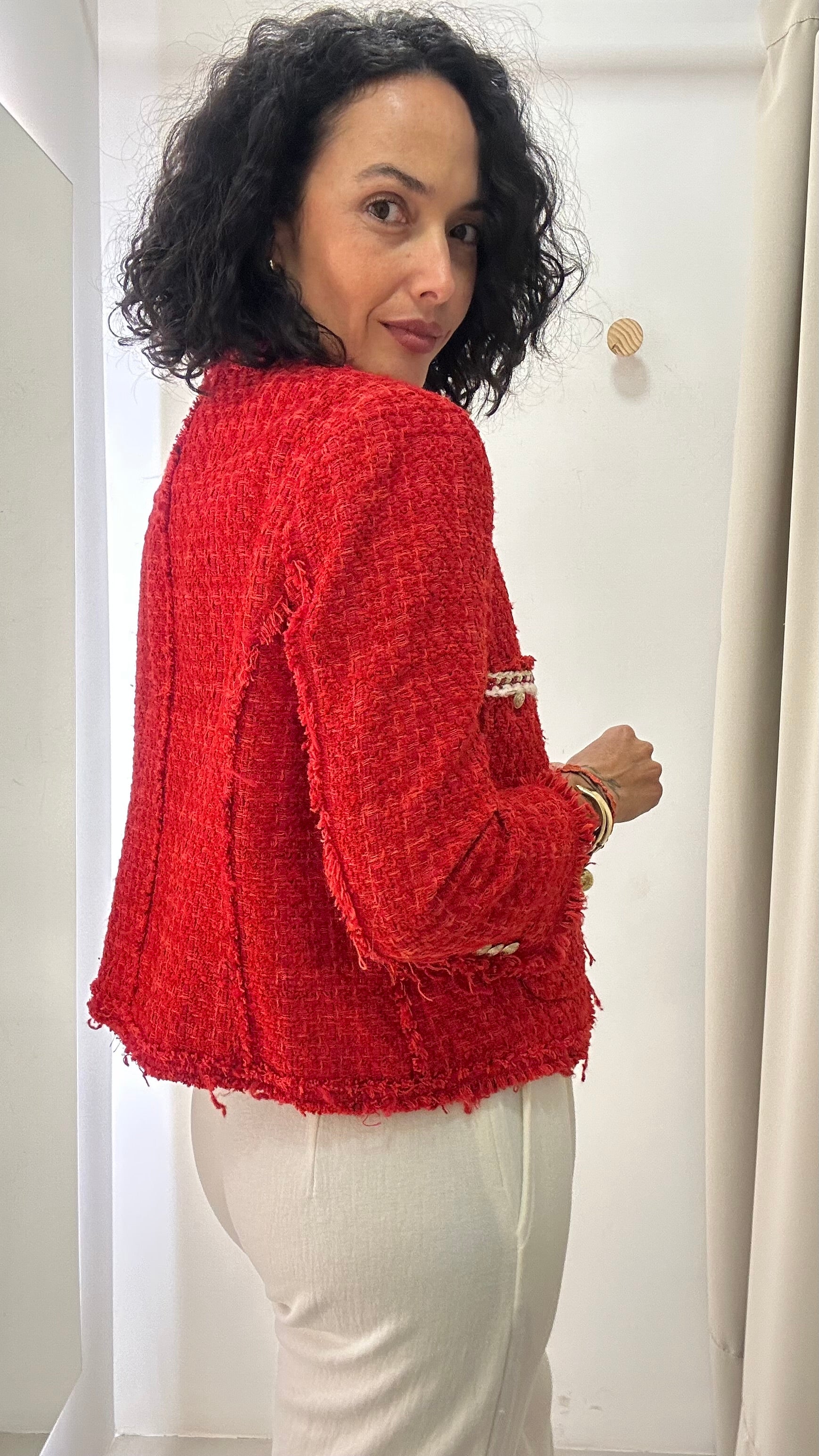 Casaco Tweed Vermelho